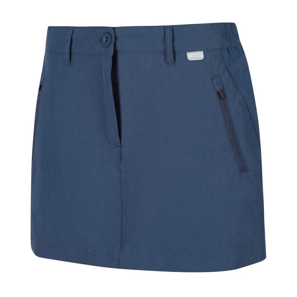 Saia azul escura com bolso zip e etiqueta CRAGHOPPERS