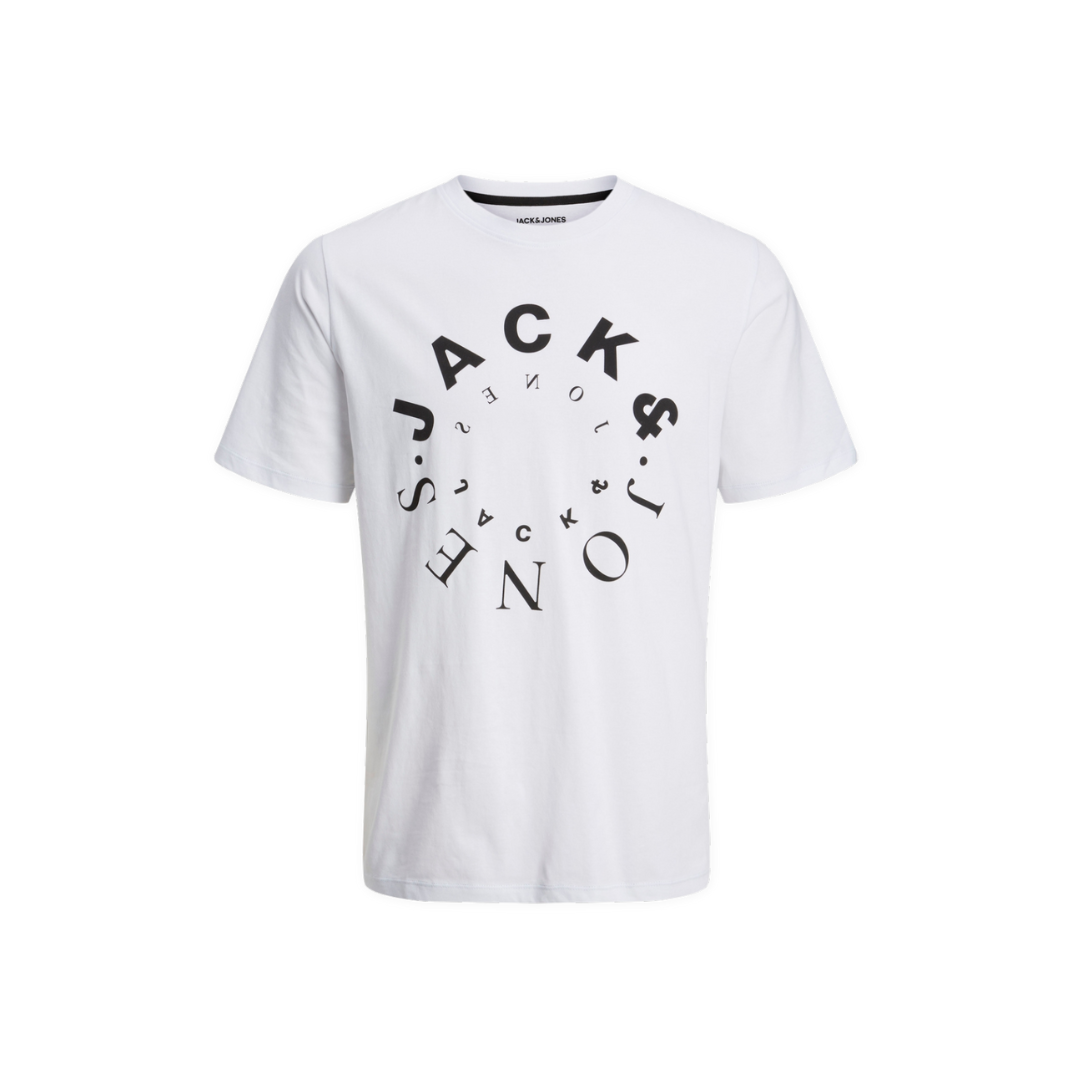 T-shirt branca com estampado circular 'JACK & JONES'