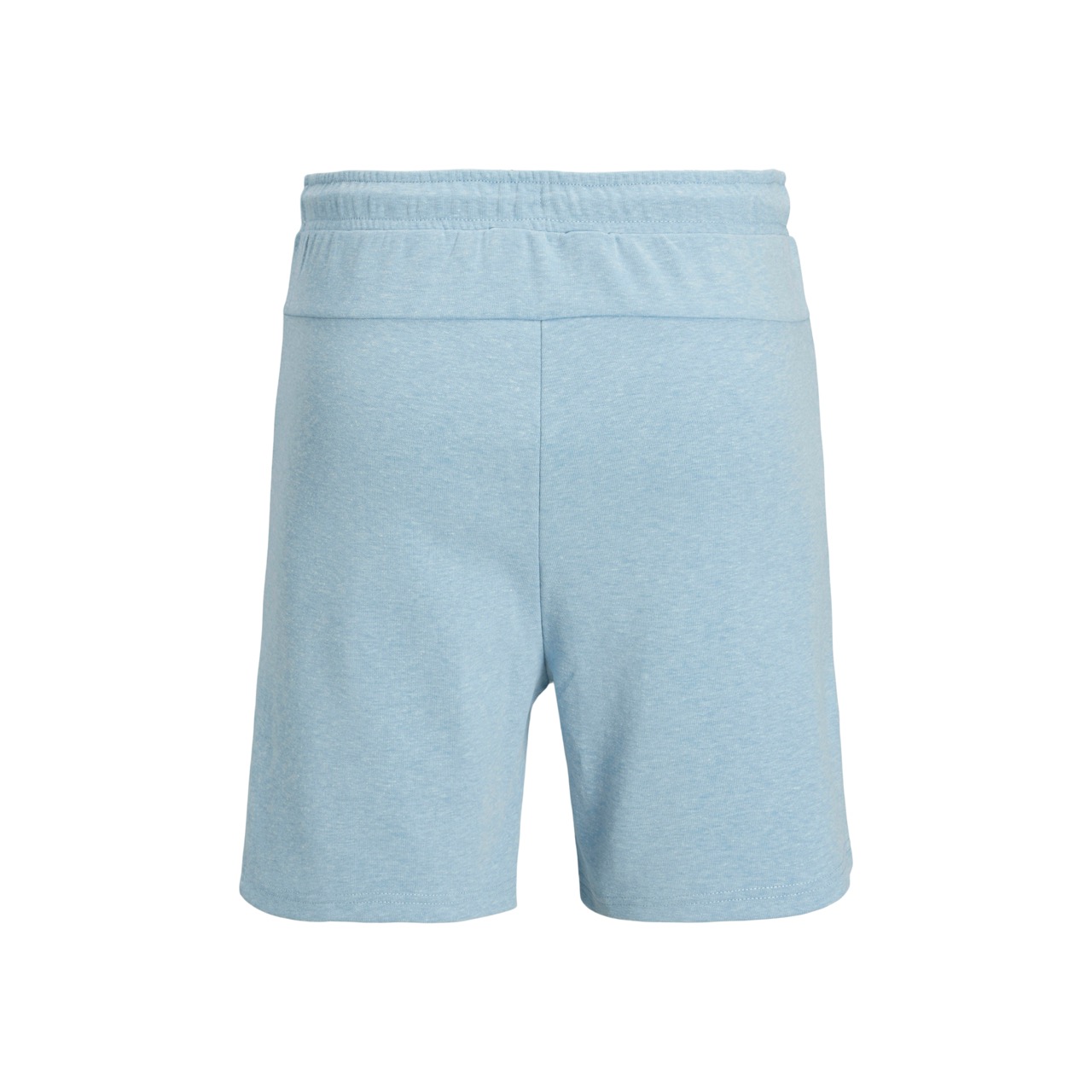 Calções azuis claros em tecido de malha com cós elástico