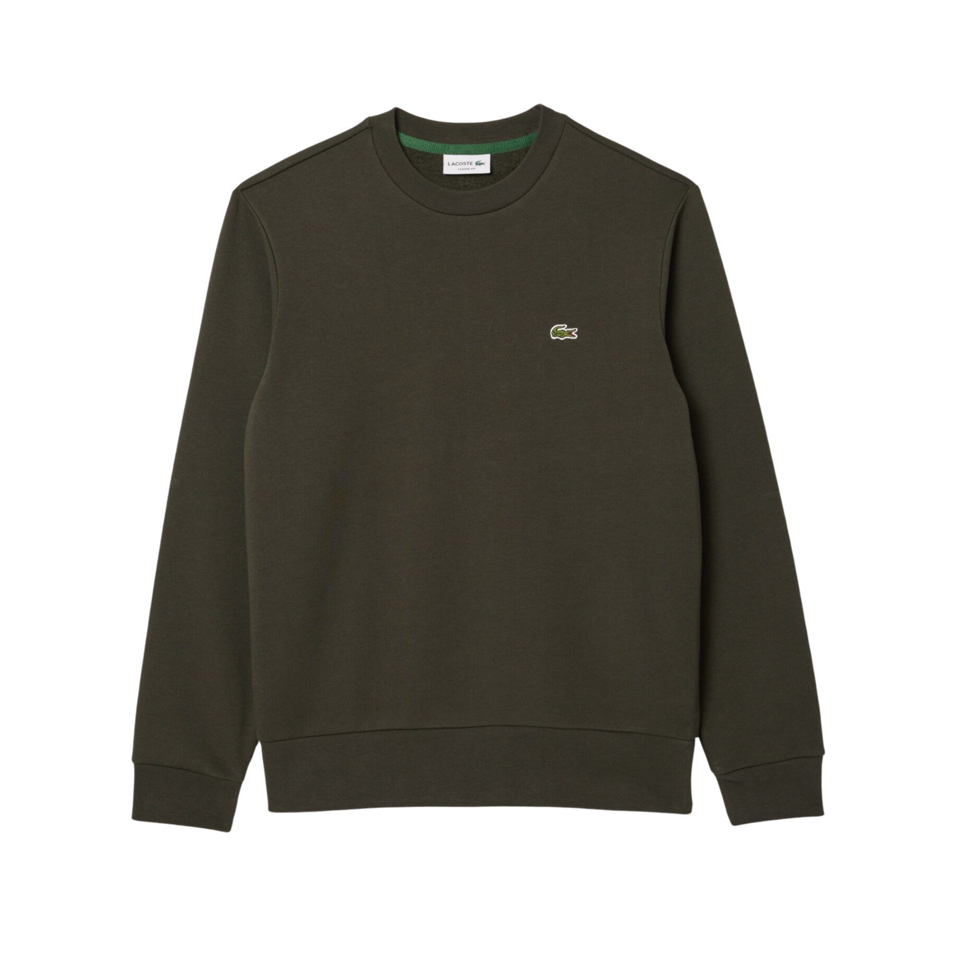 Sweatshirt verde escura Lacoste com logo do crocodilo bordado