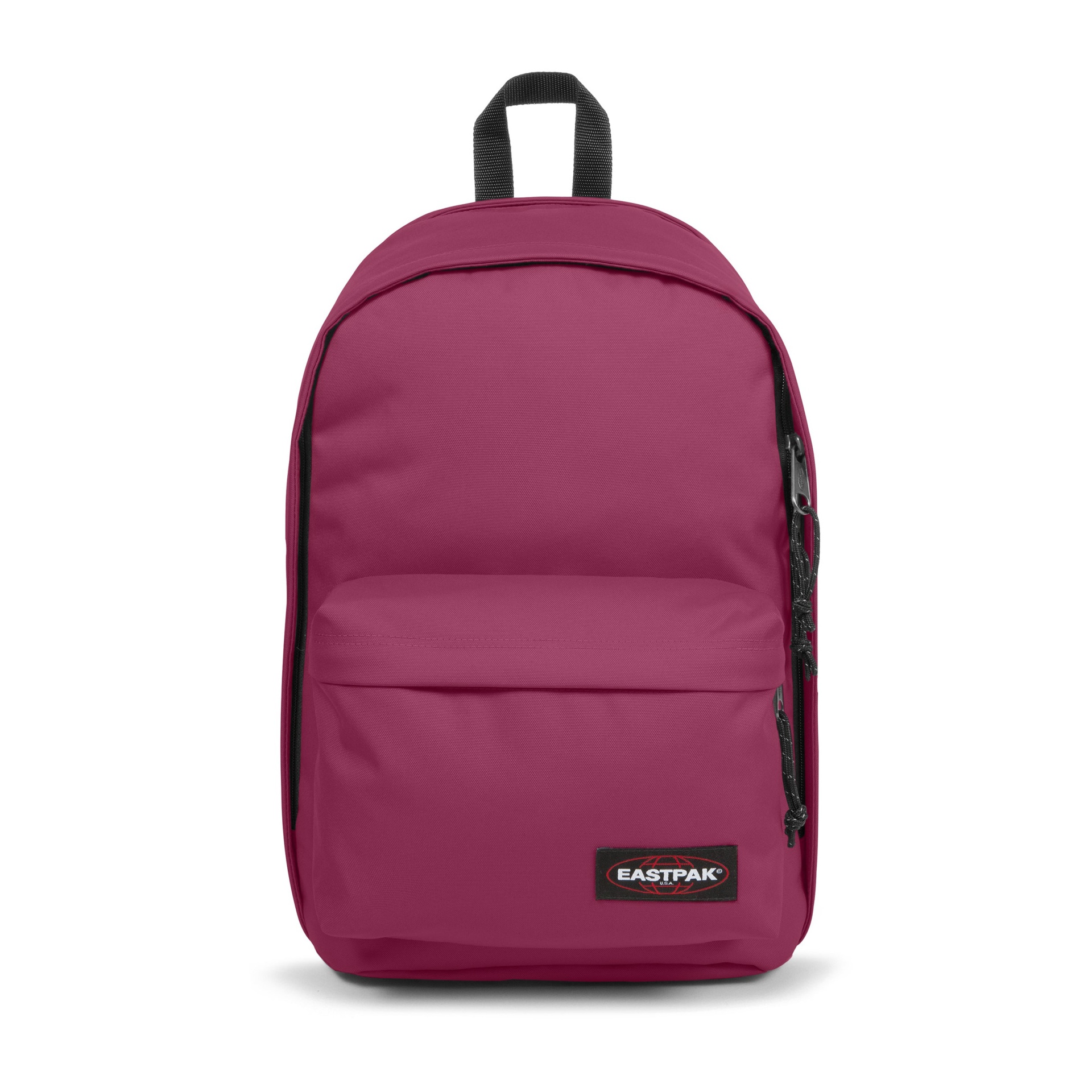 Mochila EASTPAK rosa escuro com bolso frontal e alça preta