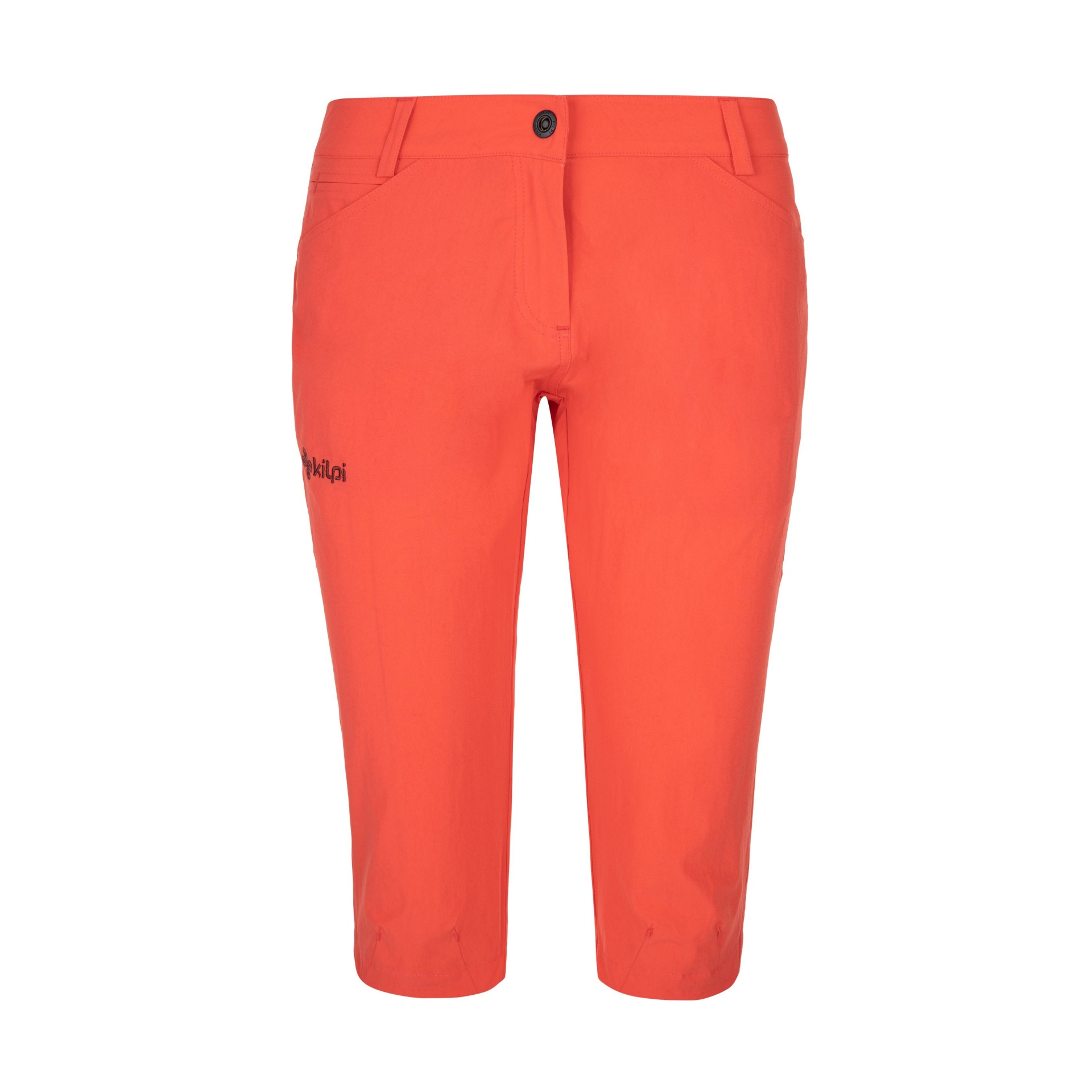 Calças curtas femininas cor-de-laranja com bolso e logótipo kilpi