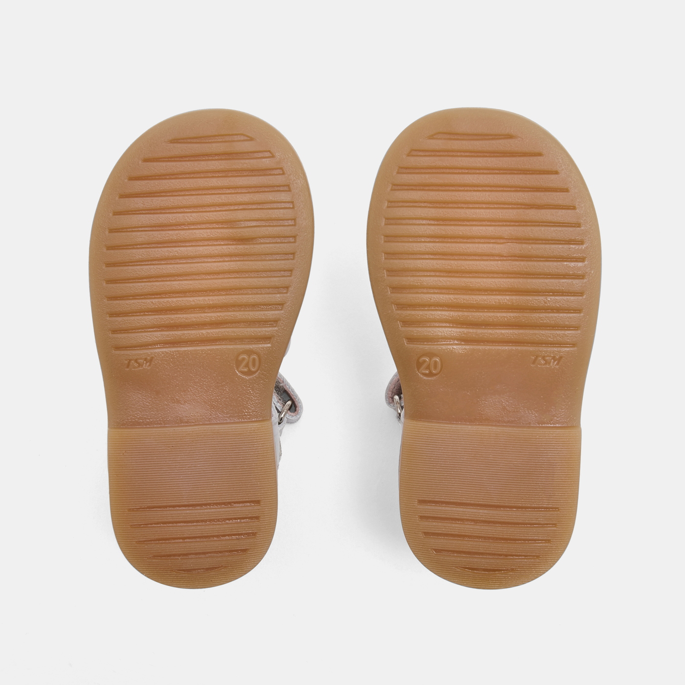 Sola castanha antiderrapante de sandálias infantis tamanho 20