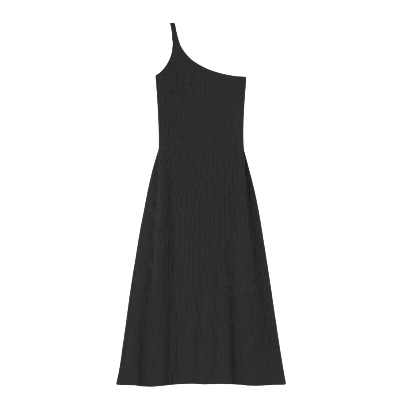 Vestido preto comprido com alça única