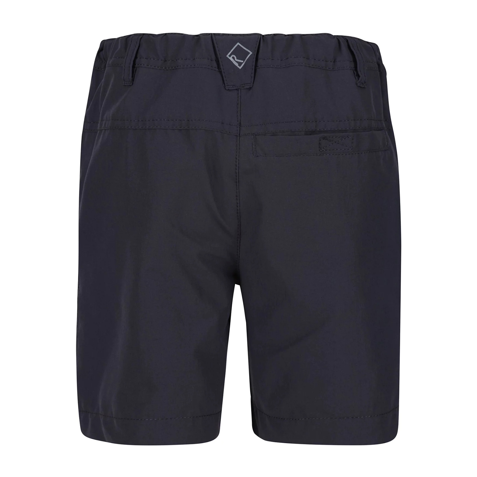 Calções pretos com bolso traseiro e logotipo cinza na cintura