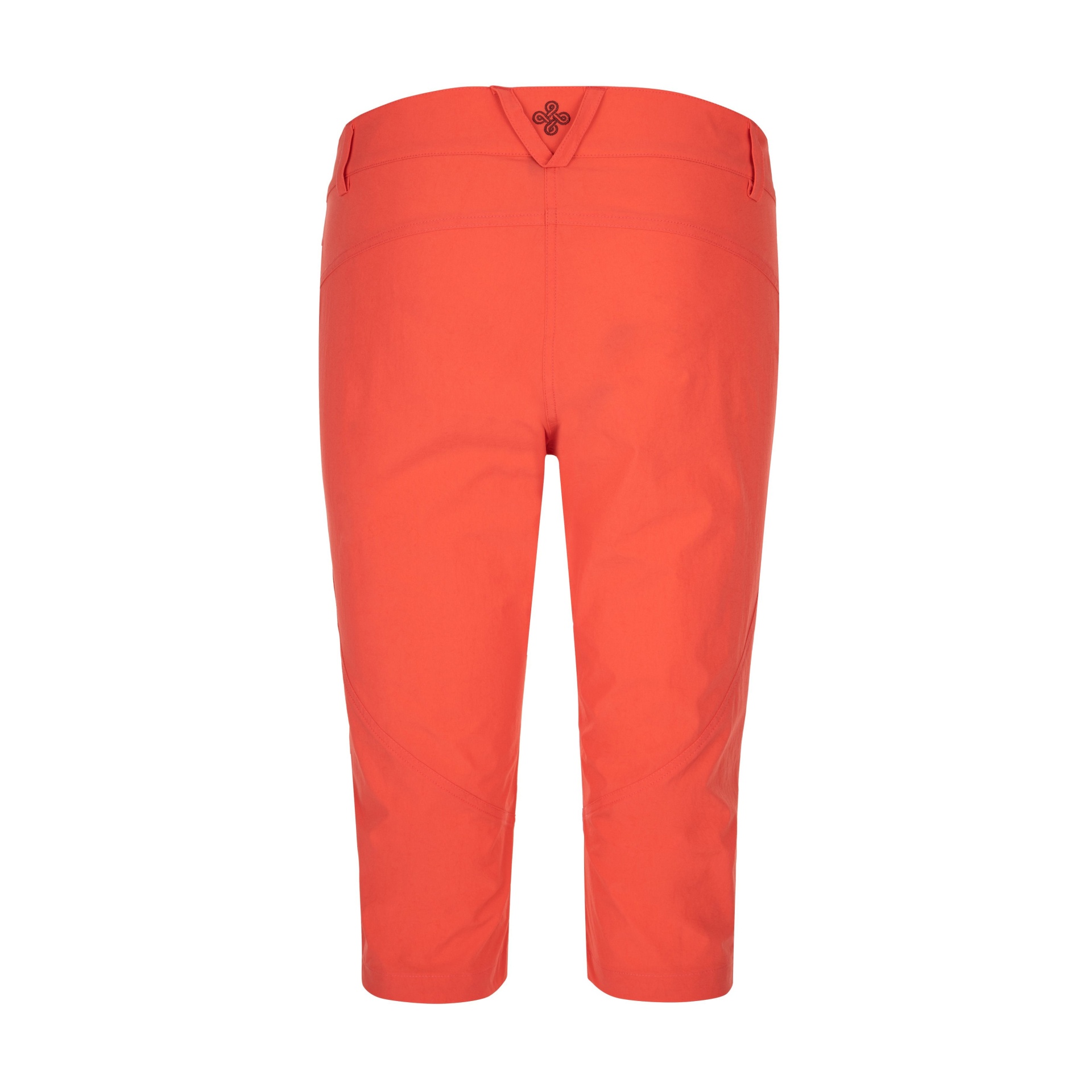 Calças 3/4 femininas cor coral com logótipo bordado