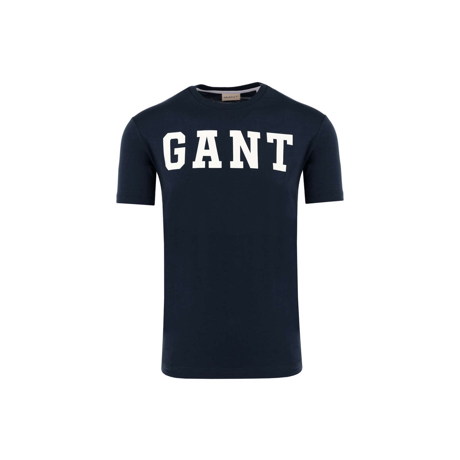 T-shirt azul escura com logotipo GANT em branco