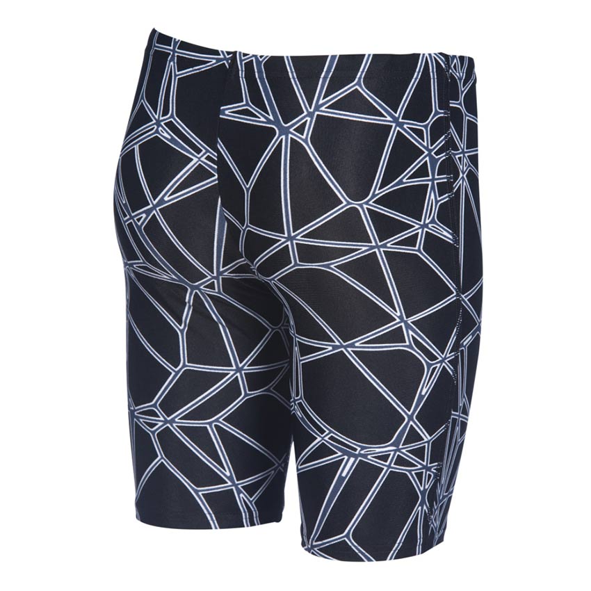 Calções justos pretos com padrão geométrico branco