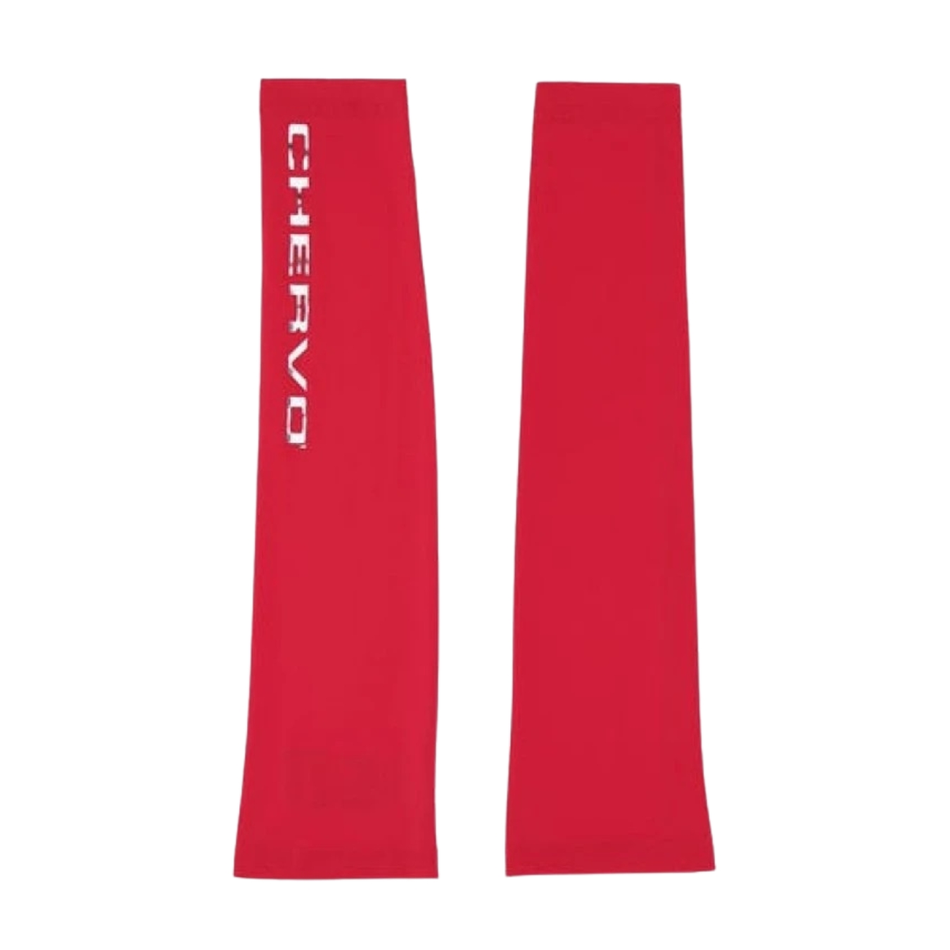 Mangas vermelhas com texto CHERVO