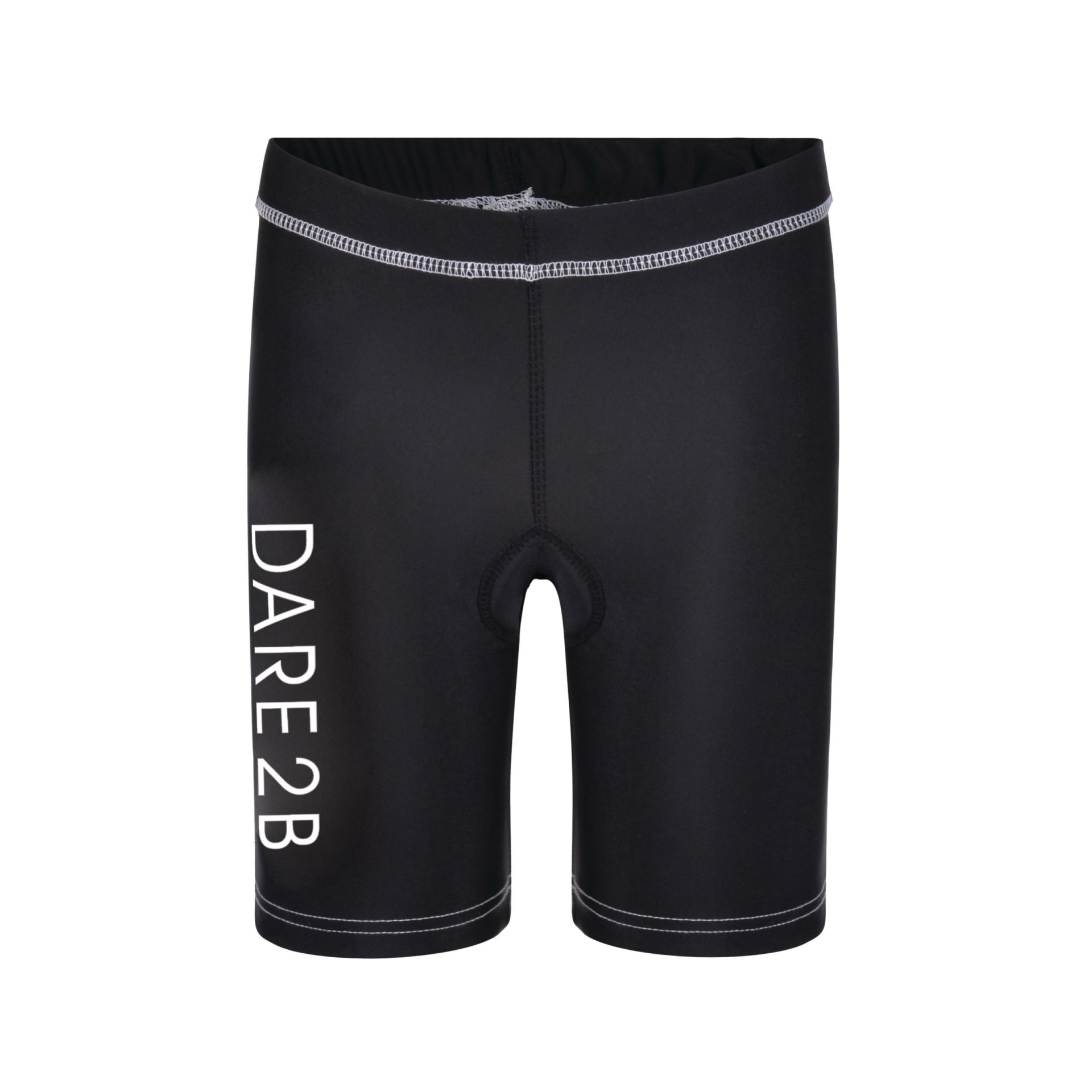 Calção de ciclismo preto com texto branco DARE 2B na perna