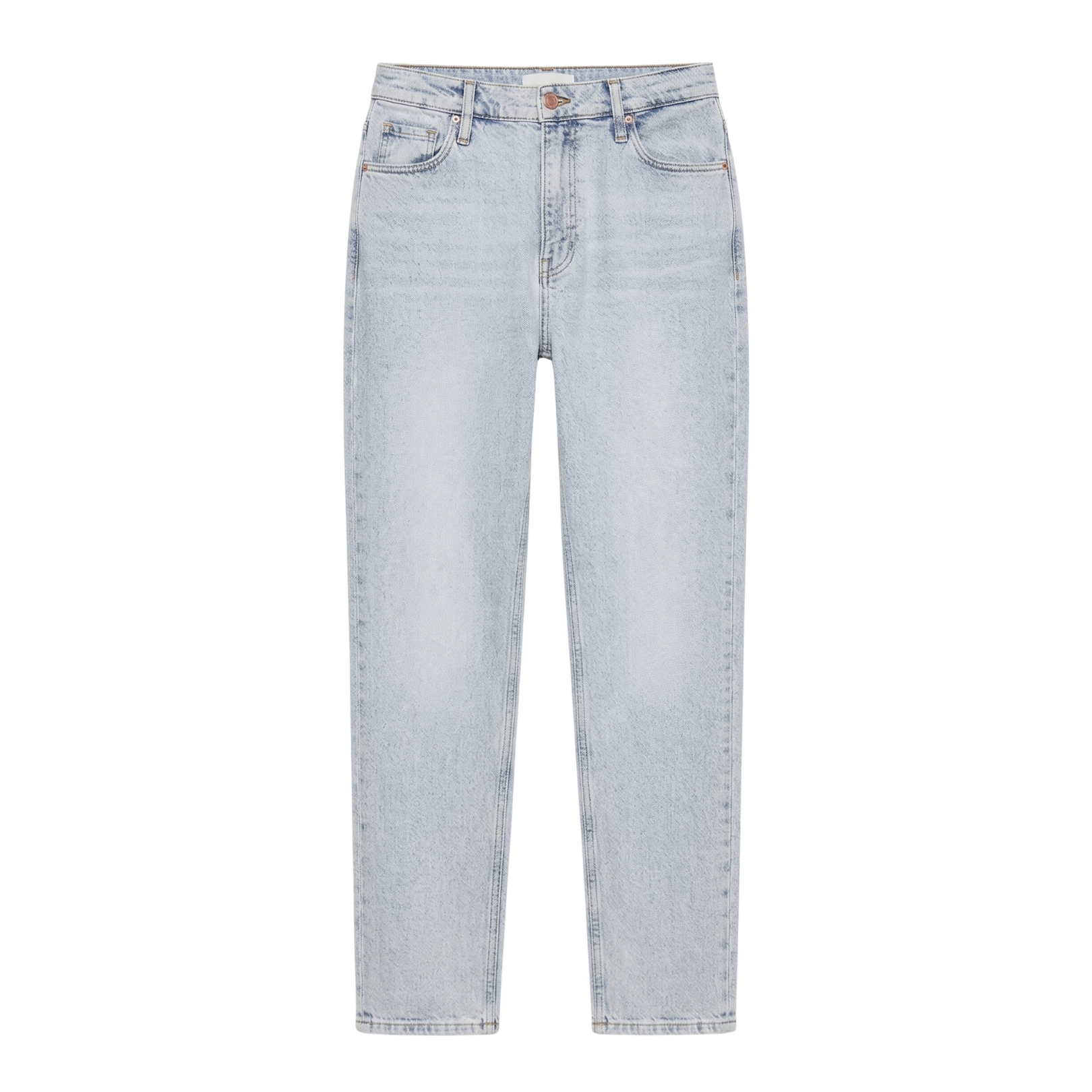 Calças de ganga azuis claras com cinco bolsos