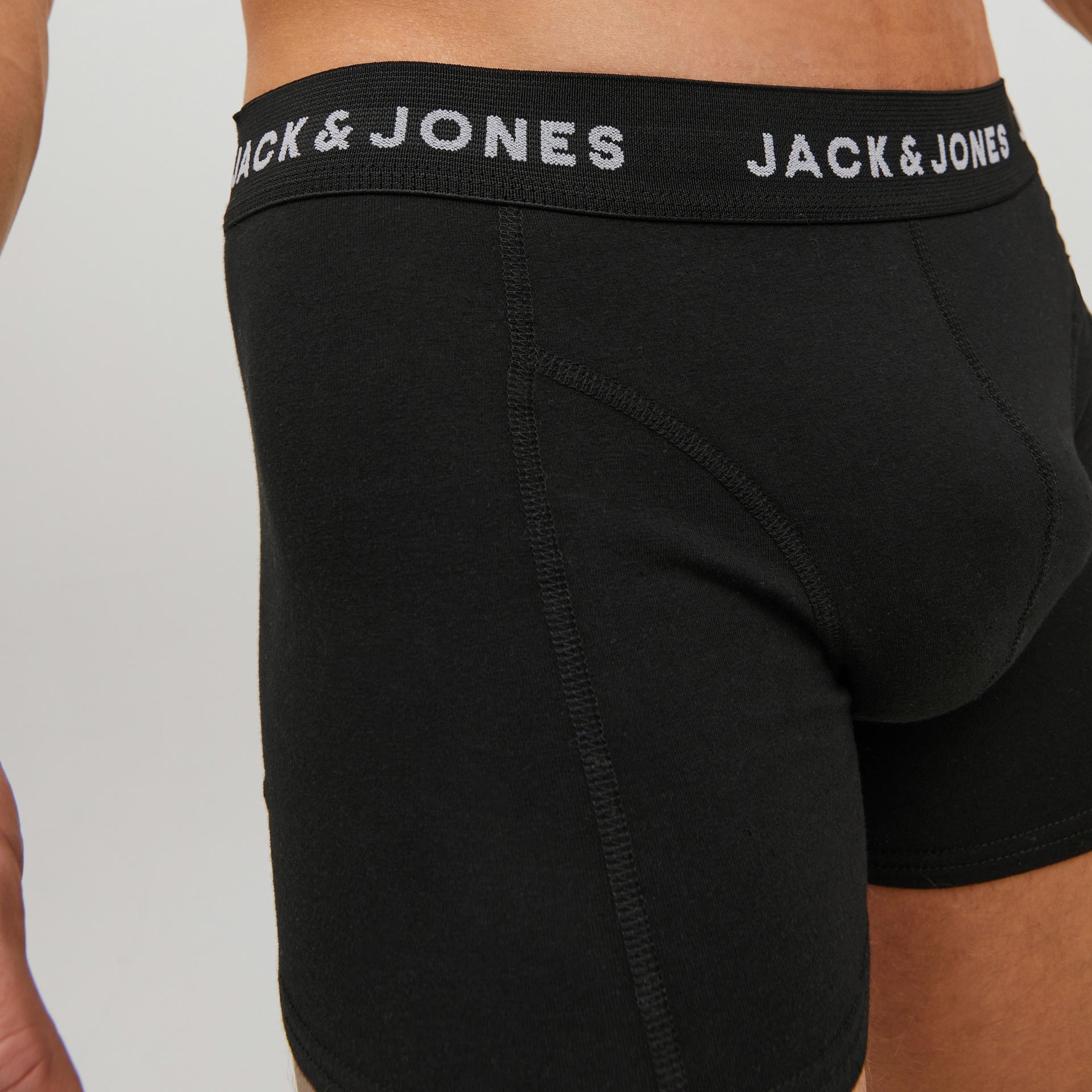 Cuecas boxer pretas JACK & JONES com cós largo e elástico