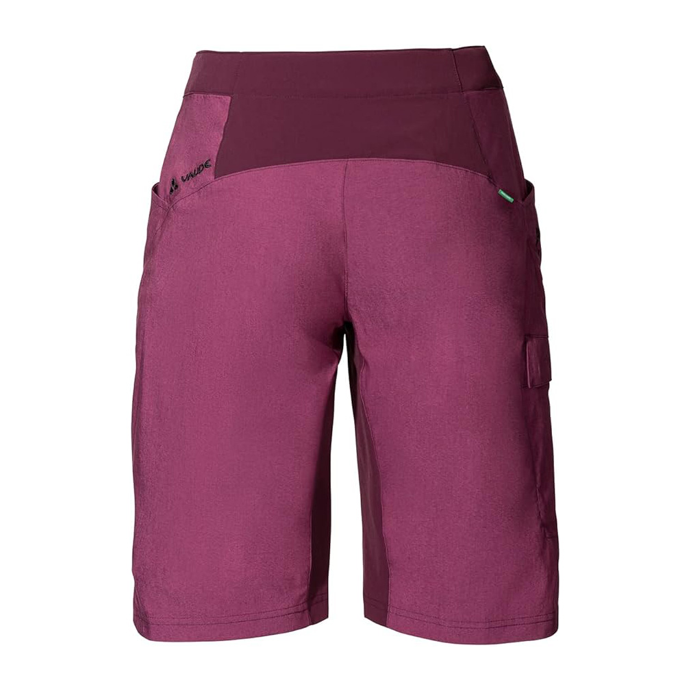Calções desportivos de mulher rosa e roxo com bolsos e cintura alta