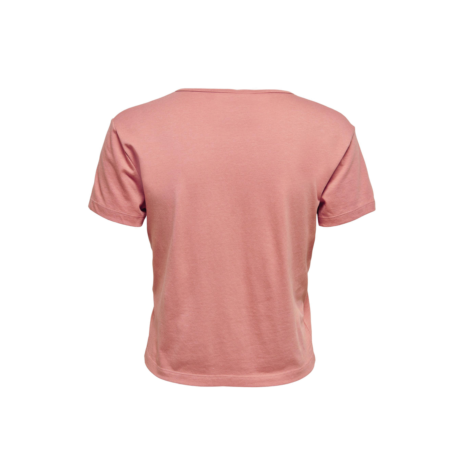 Camisola de manga curta cor de rosa vista de costas