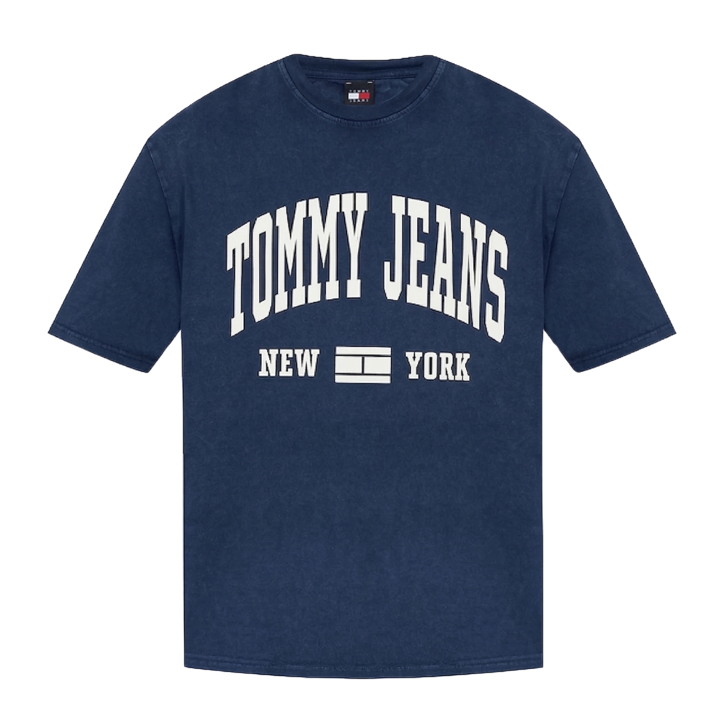 T-shirt azul escuro Tommy Jeans com texto branco