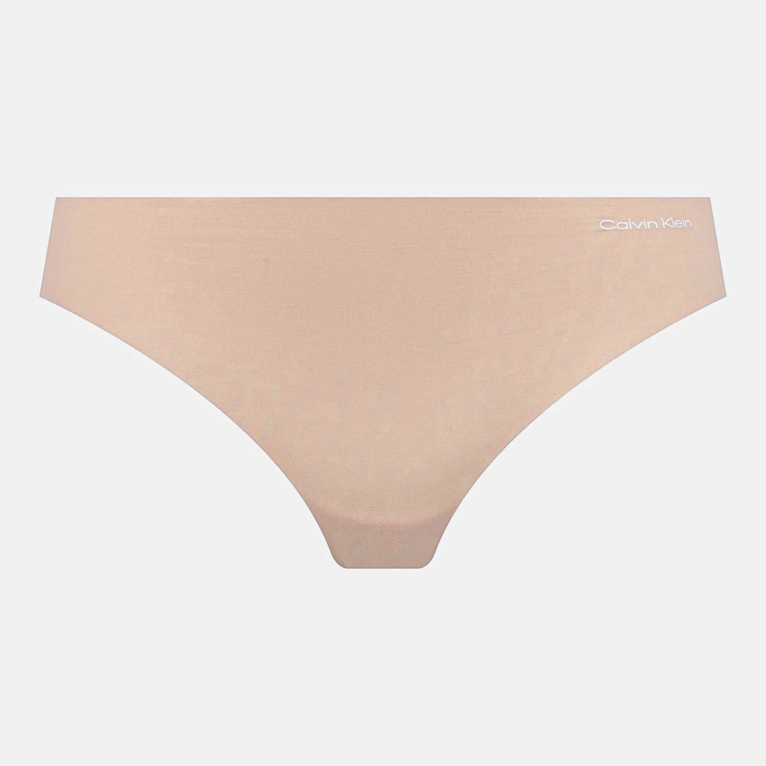 Calcinha bege lisa com logótipo Calvin Klein