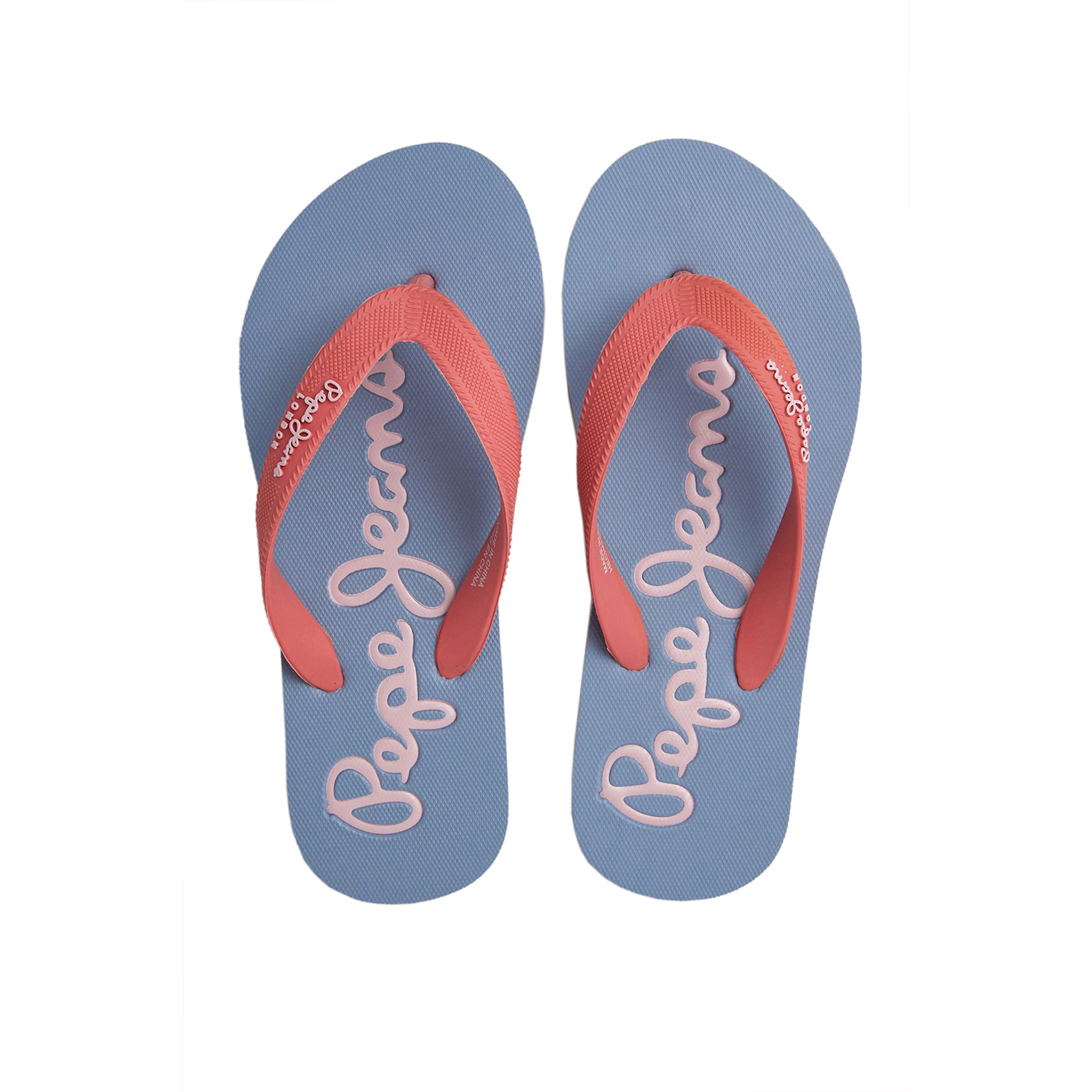 Chinelos de dedo Pepe Jeans azul e salmão