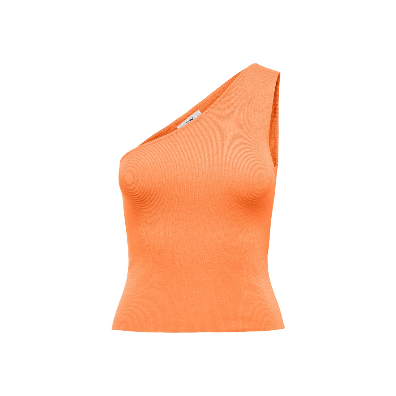 Top feminino de malha laranja com um ombro só