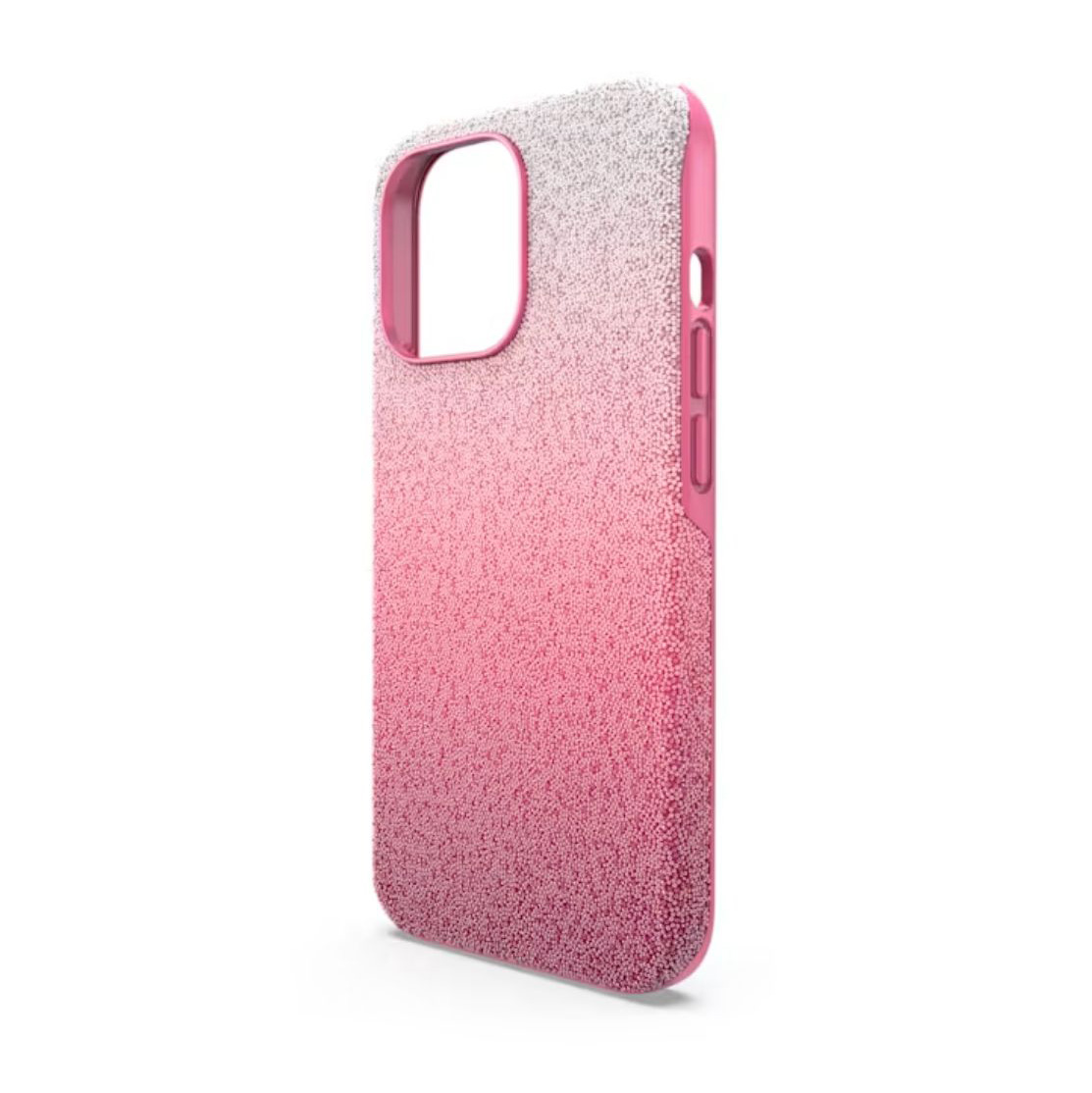 Capa para telemóvel rosa com textura de microesferas e gradiente de cor.
