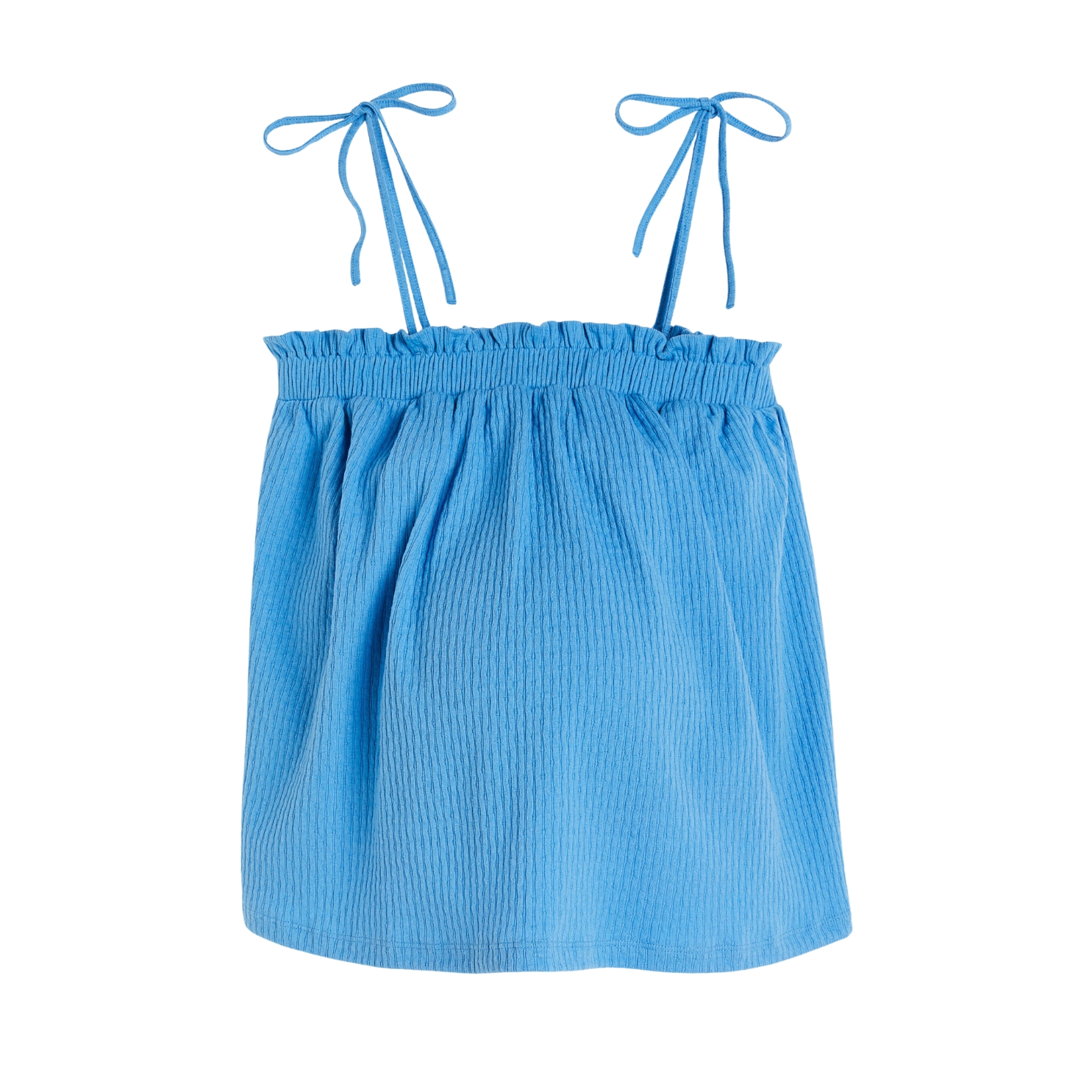 Top azul de alças finas com laços