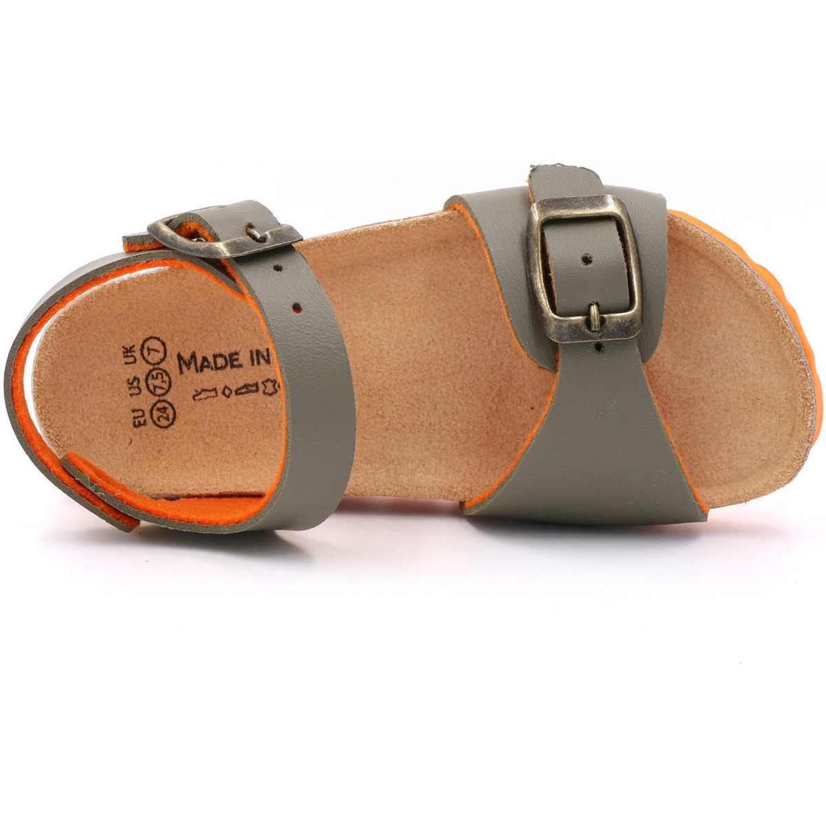 Sandália criança castanho com fivela metálica