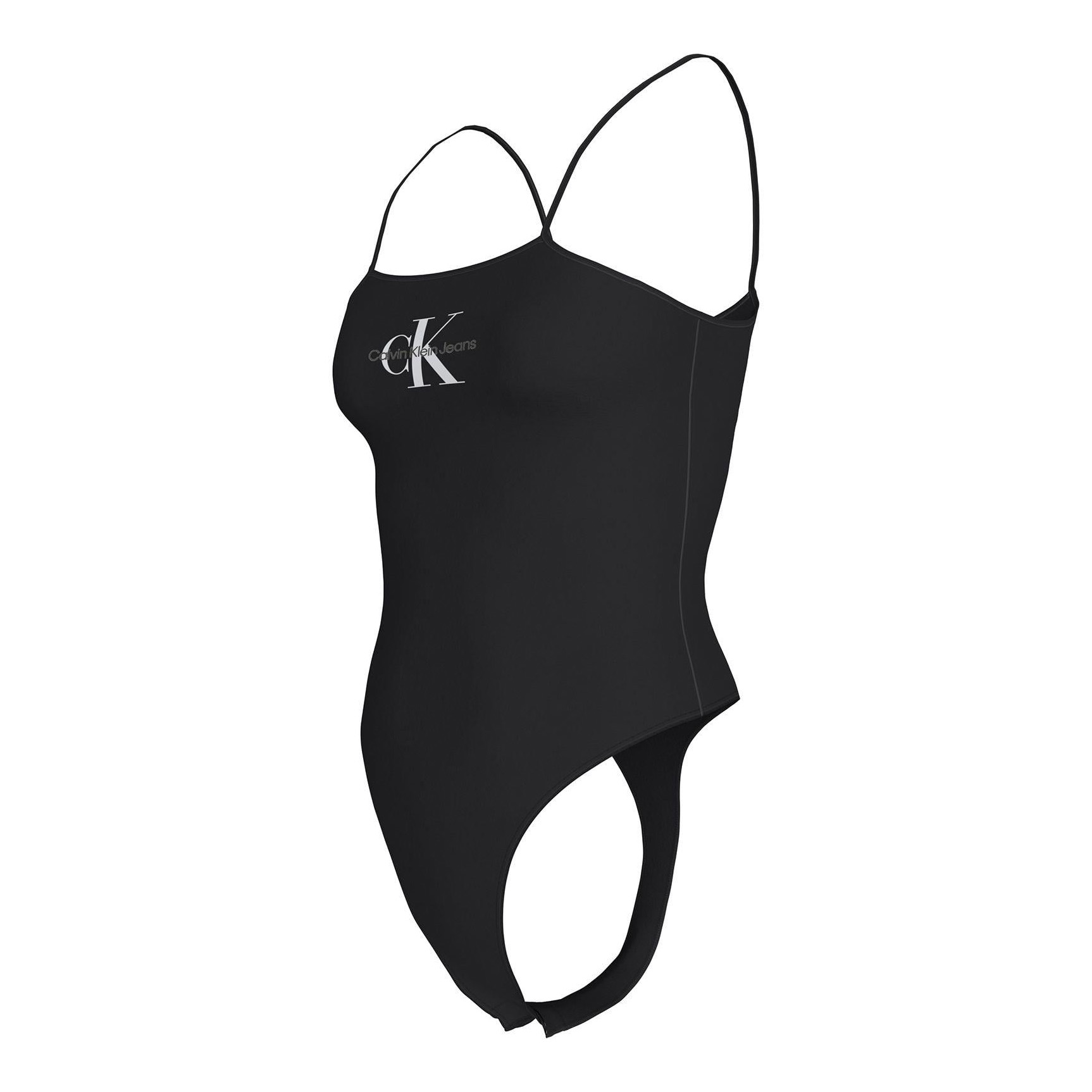 Fato de banho preto com logo Calvin Klein Jeans e alças finas