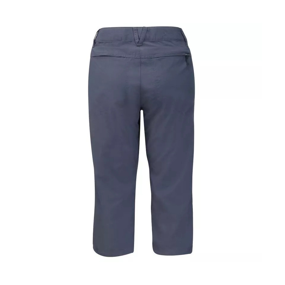 Calças cortas azul escuro com bolso traseiro zíper