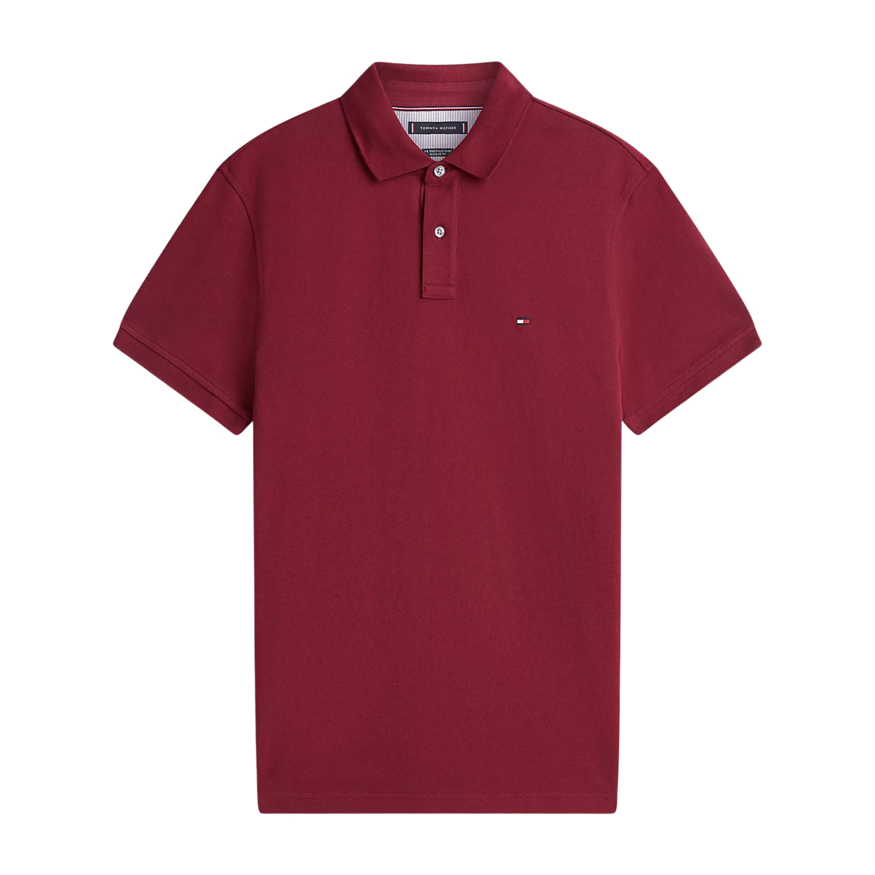 Polo bordô Tommy Hilfiger com gola e botões