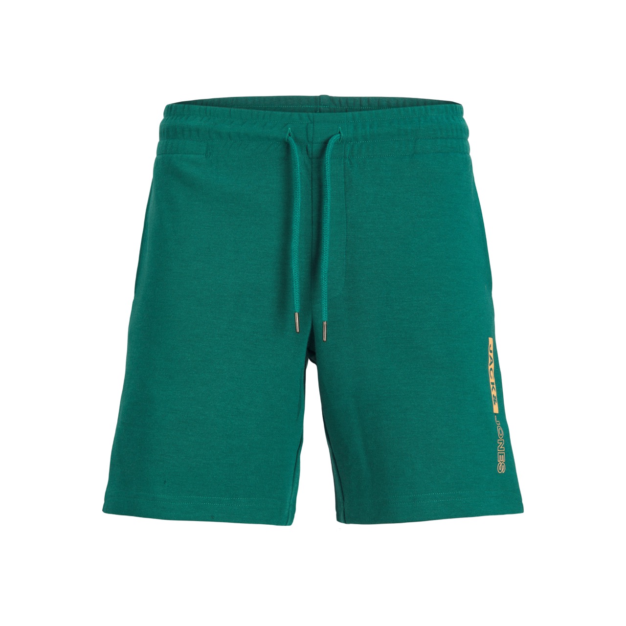 Calções verdes com cordão e texto amarelo Superdry na lateral
