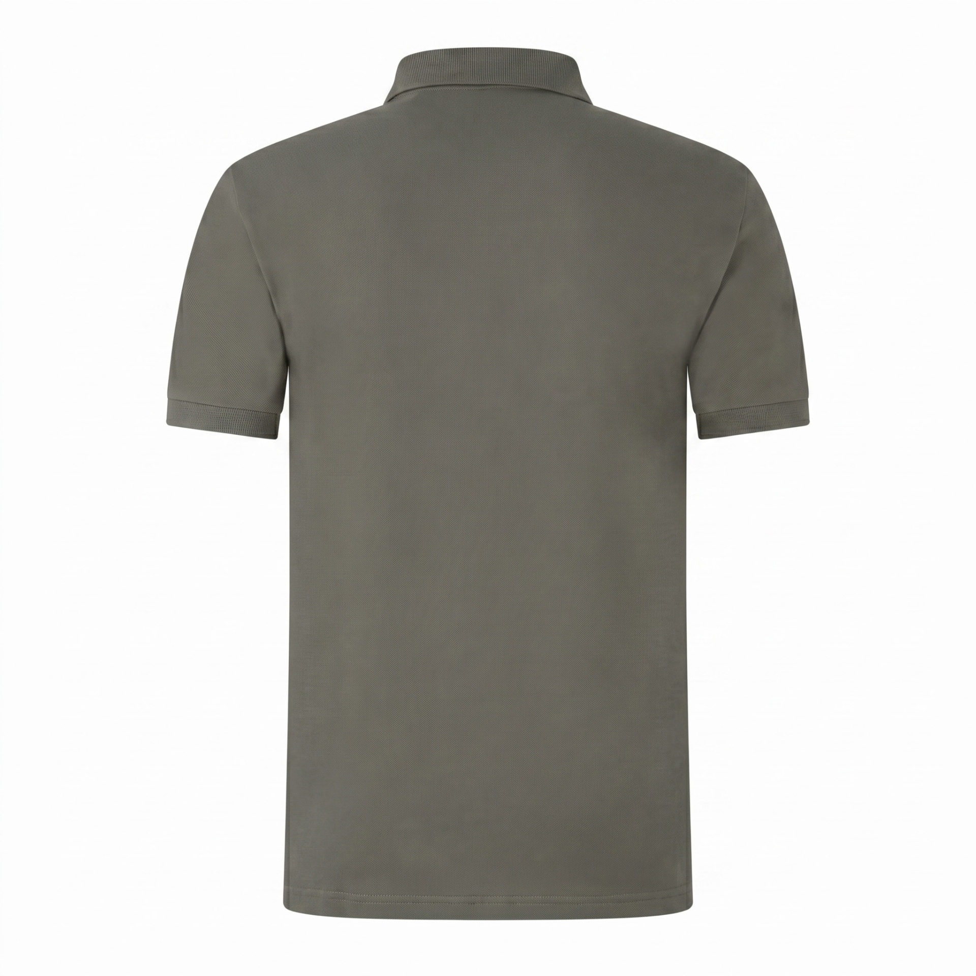 Camiseta polo cinza vista de costas