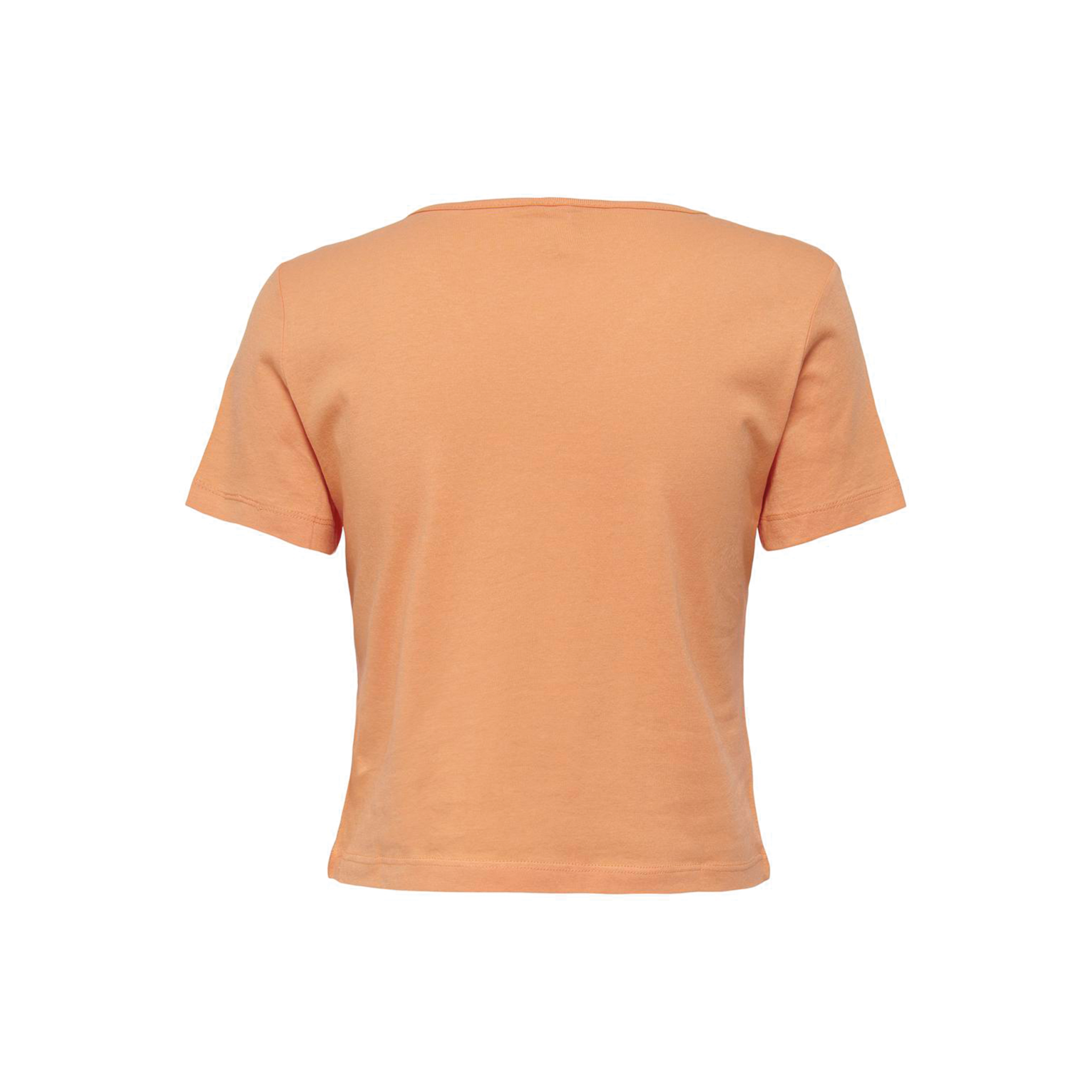 T-shirt laranja claro de manga curta vista de costas