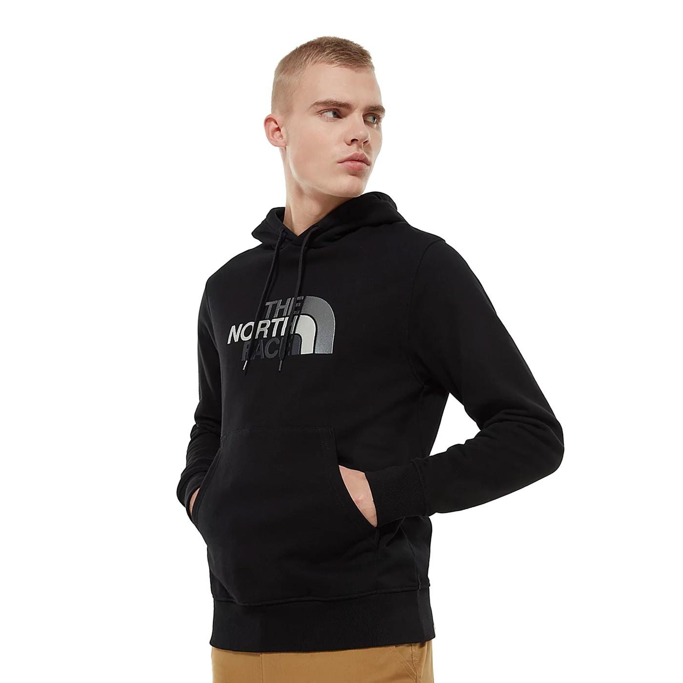 Sweatshirt preta com capuz e logo da The North Face em branco e cinza