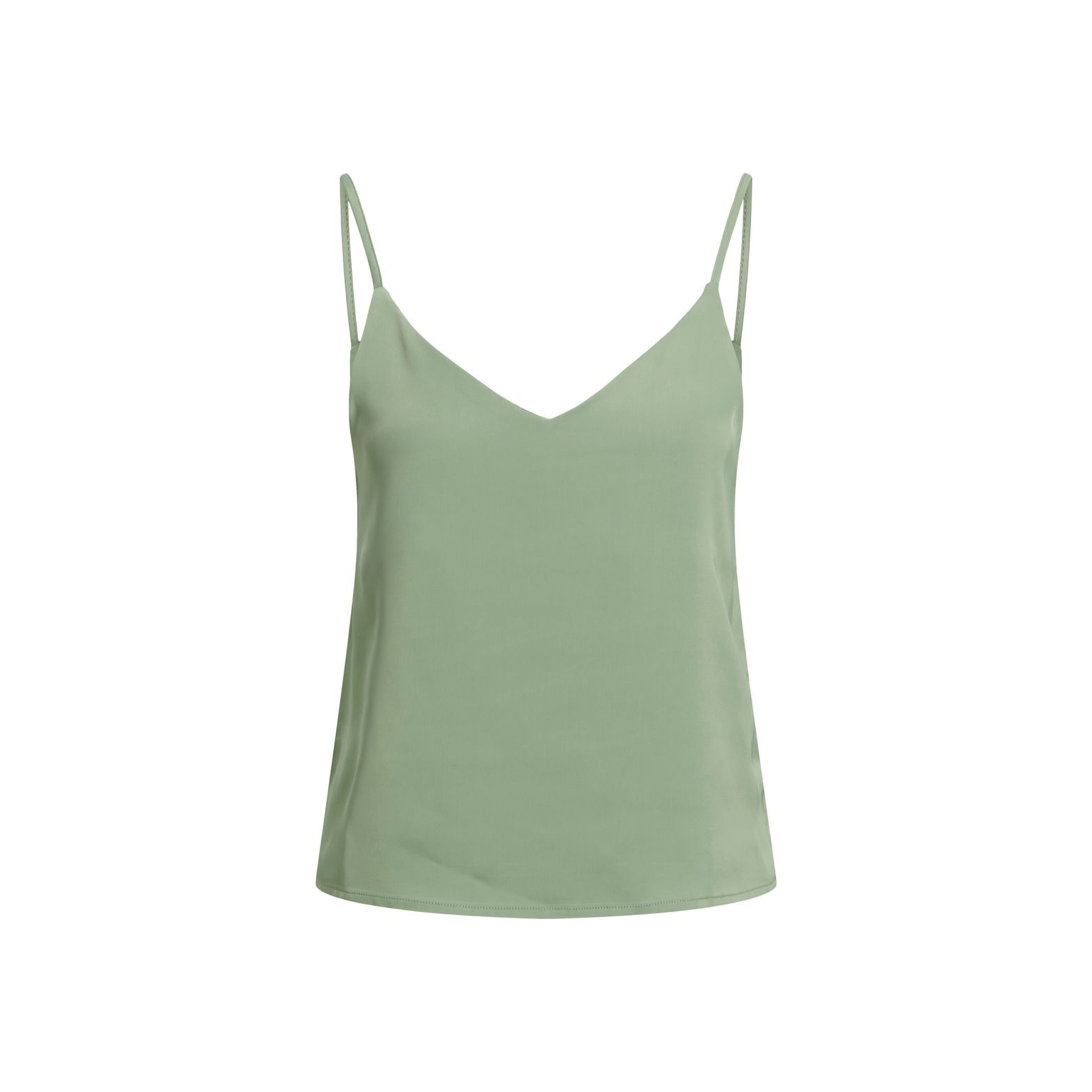 Top feminino verde com alças finas e decote em V