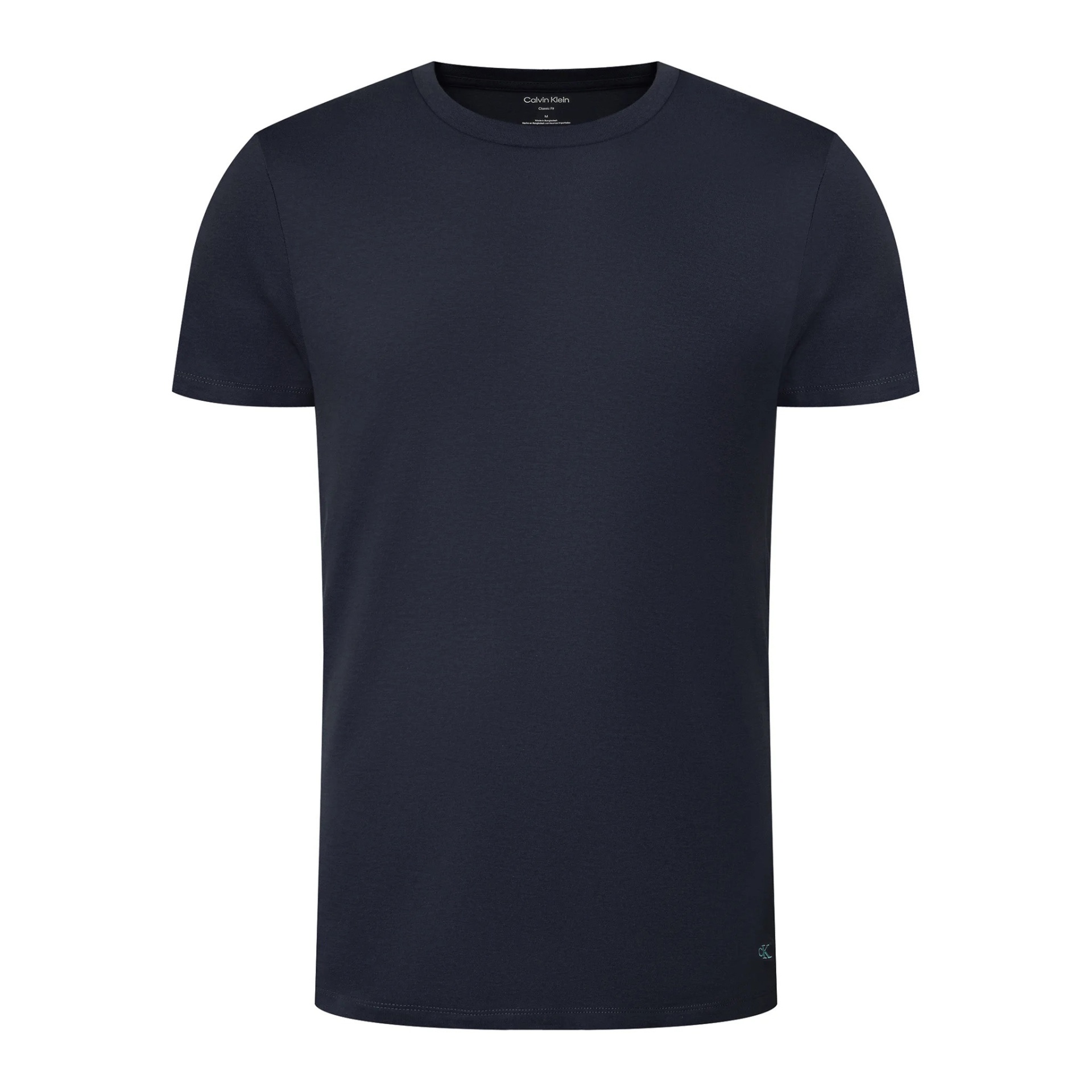 T-shirt azul escuro Calvin Klein Classic Fit com logotipo ck bordado