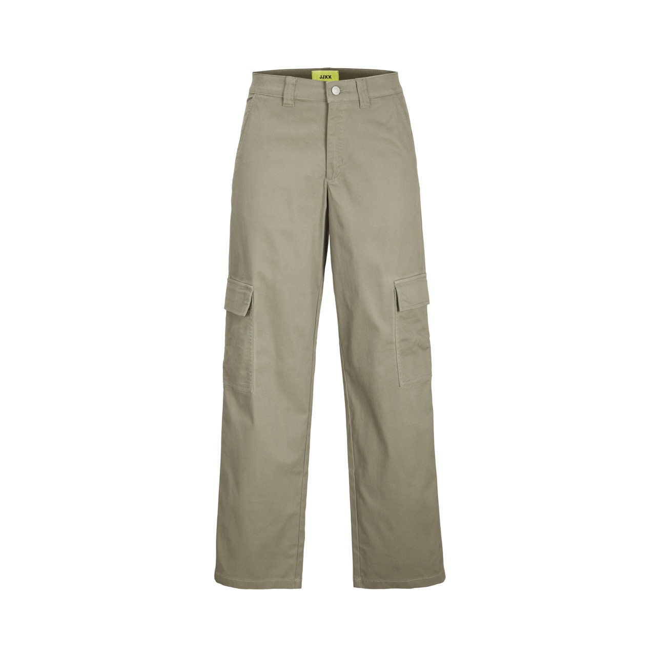 Calças cargo bege com bolsos laterais e etiqueta LOEWE