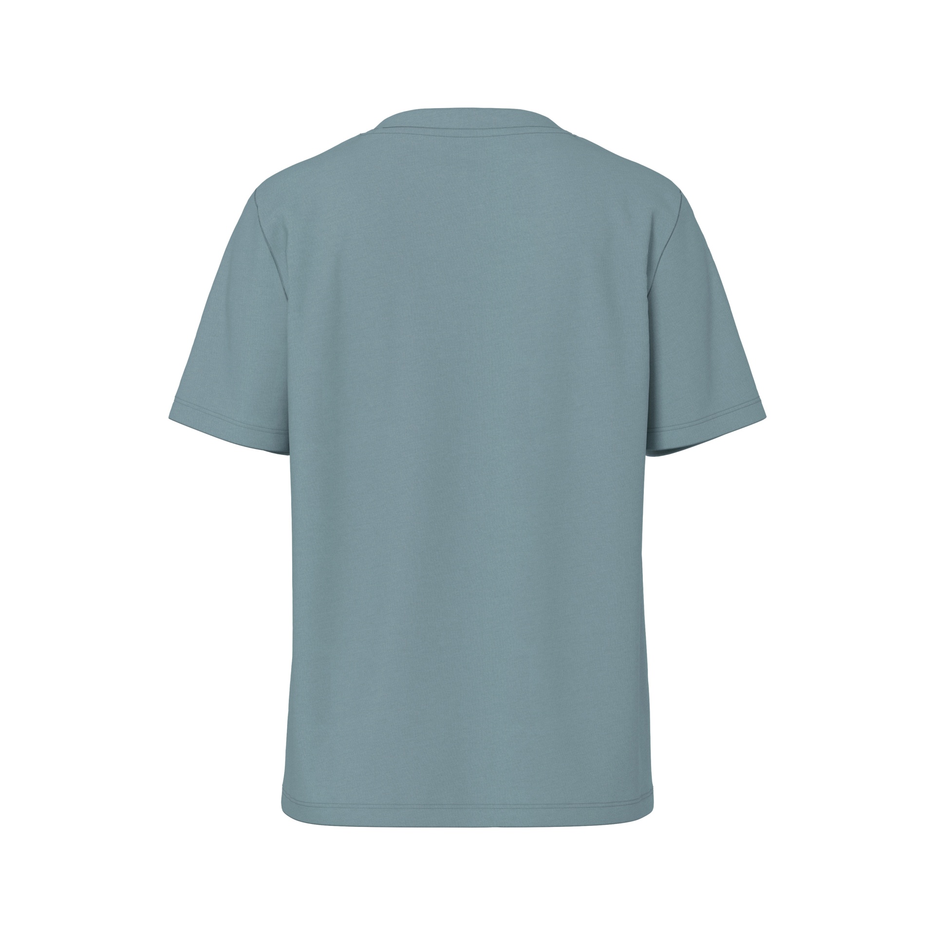 T-shirt cinzenta azulada vista de trás