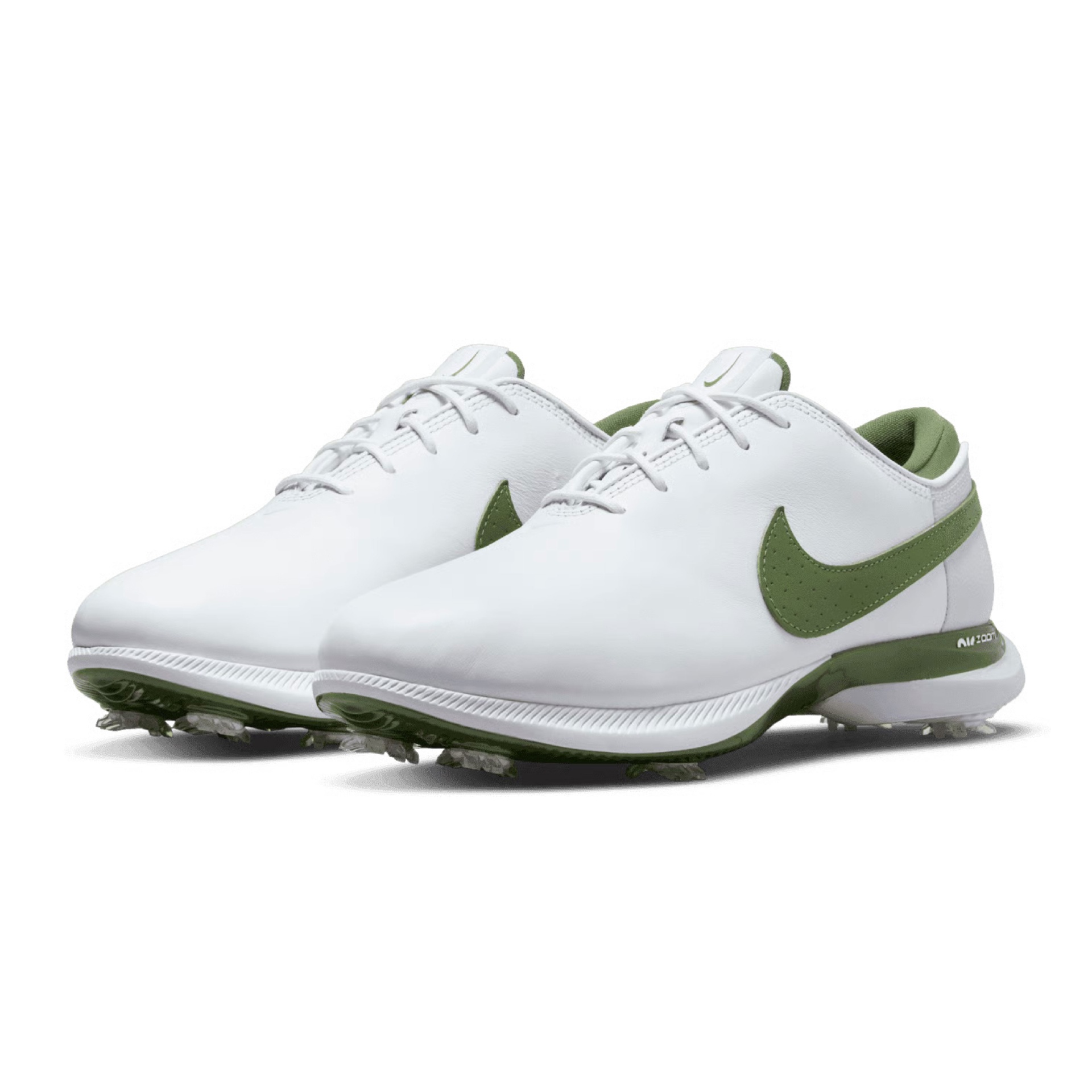 Sapatilhas Nike Air Zoom brancas com detalhes verdes e logo Swoosh