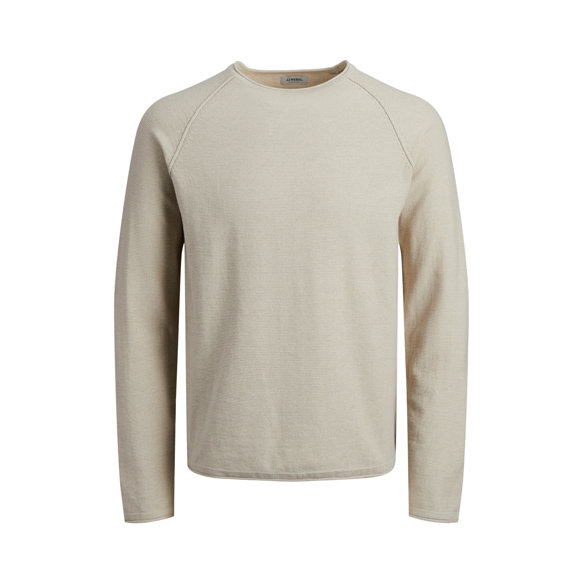 Camisola bege de malha com mangas compridas