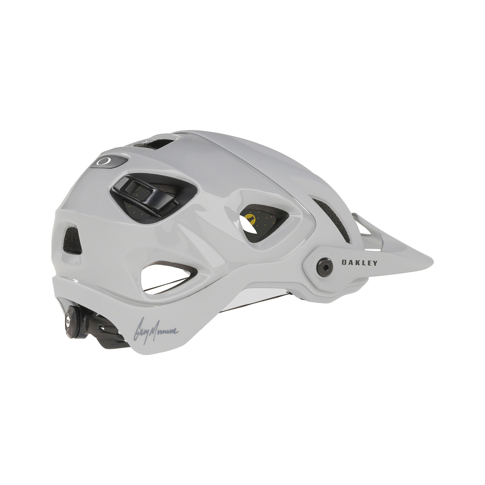 Capacete Oakley cinzento claro com visor e ventilação