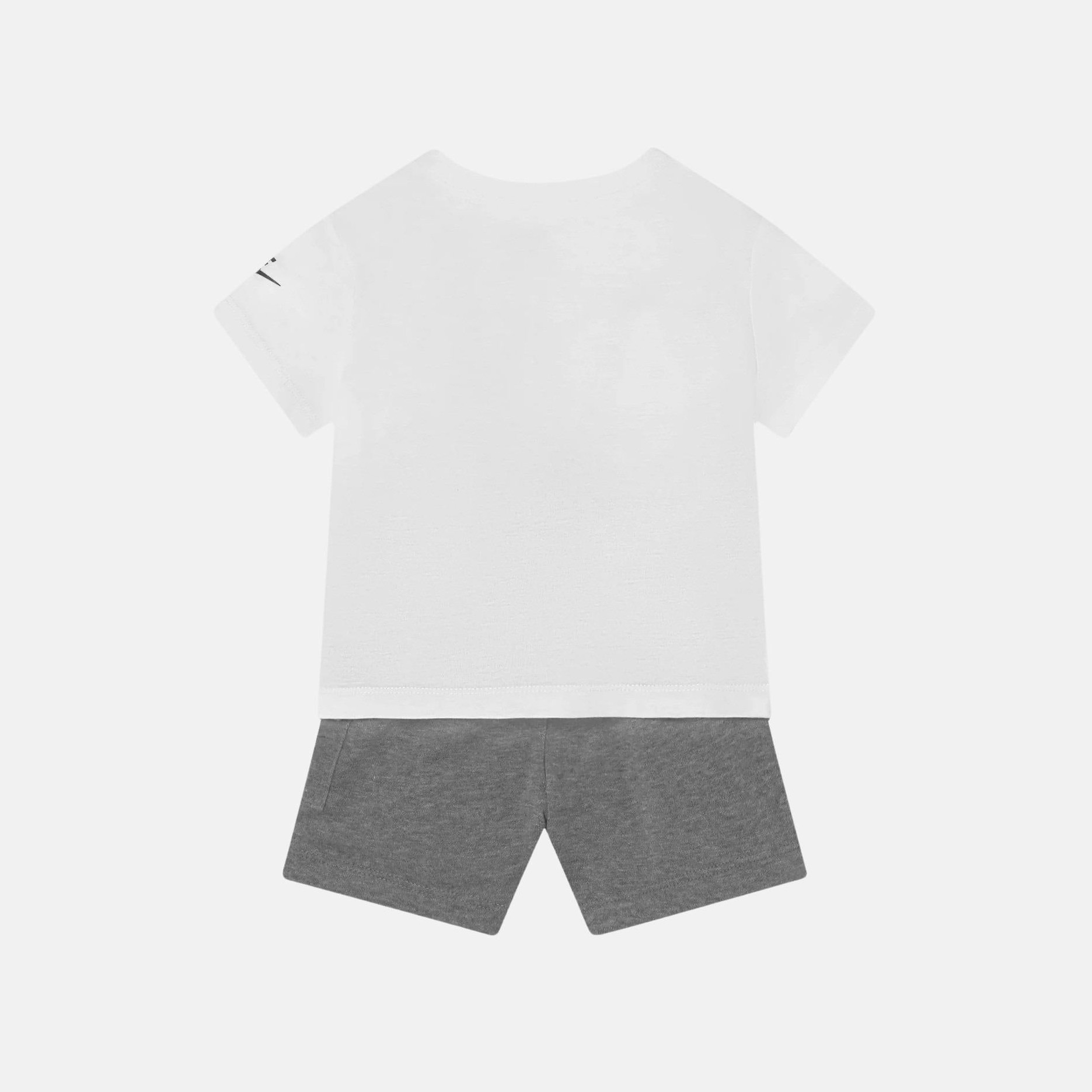 Conjunto infantil t-shirt branca e calções cinza