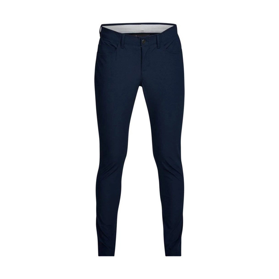 Calças justas azuis escuras com cinco bolsos