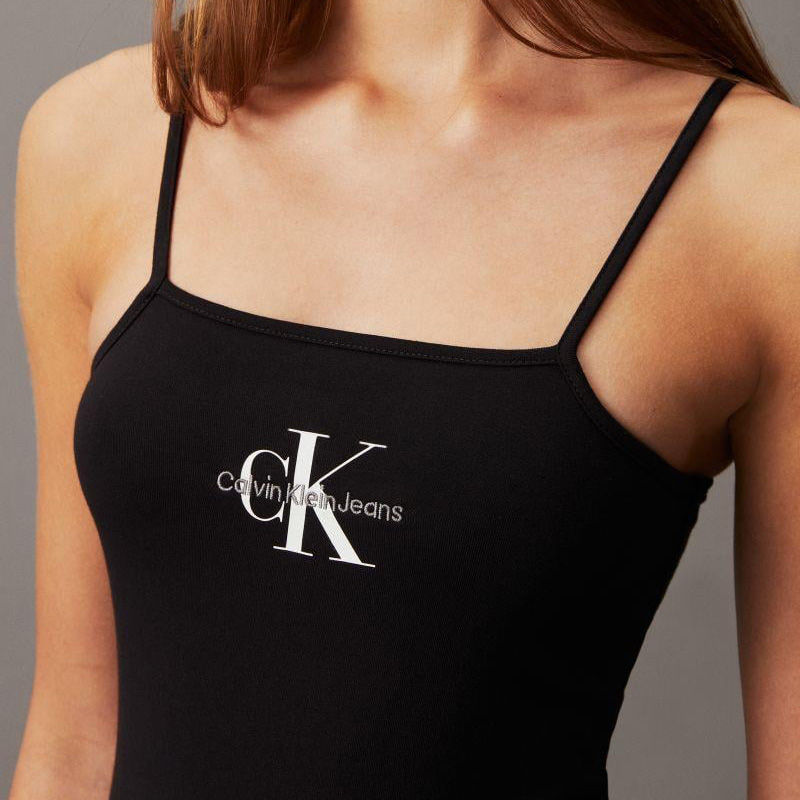 Top feminino preto com logótipo Calvin Klein Jeans