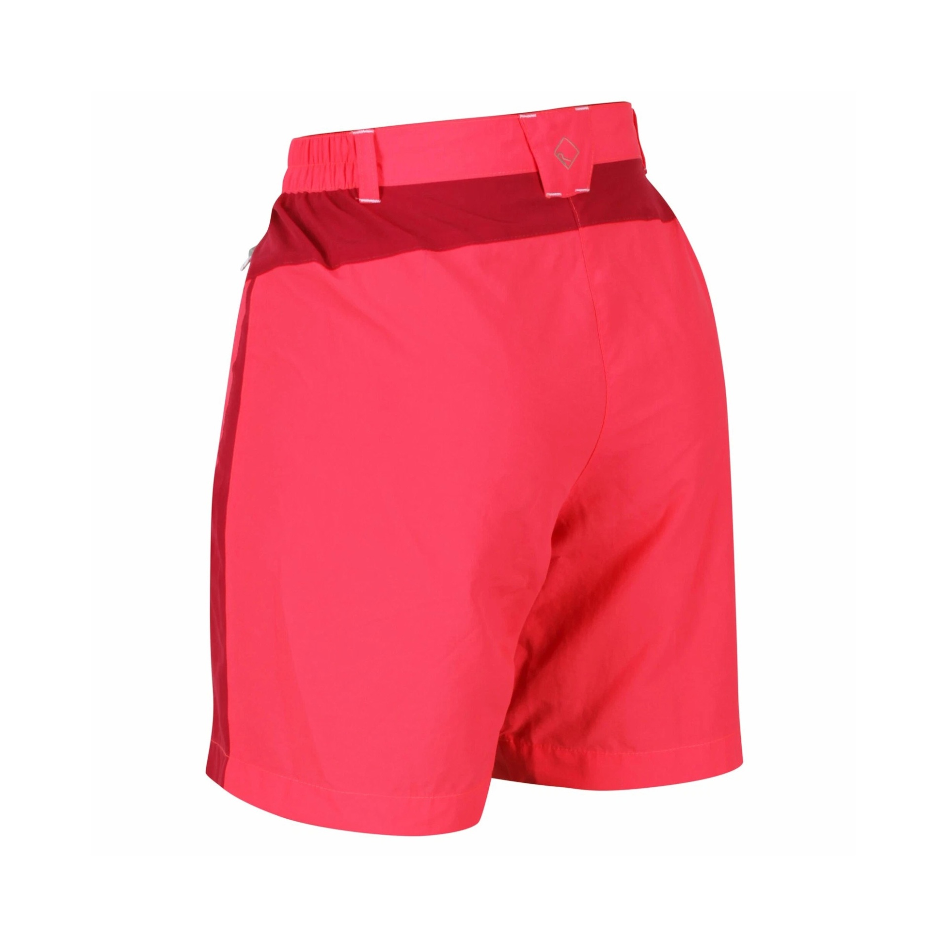 Calções vermelhos com faixa vermelha escura e cintura elástica