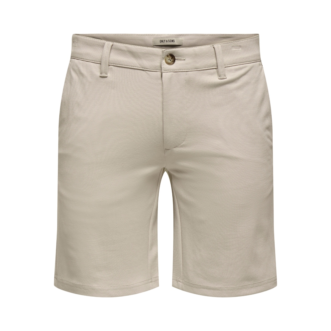 Calções bejes com botão e etiqueta ONLY & SONS