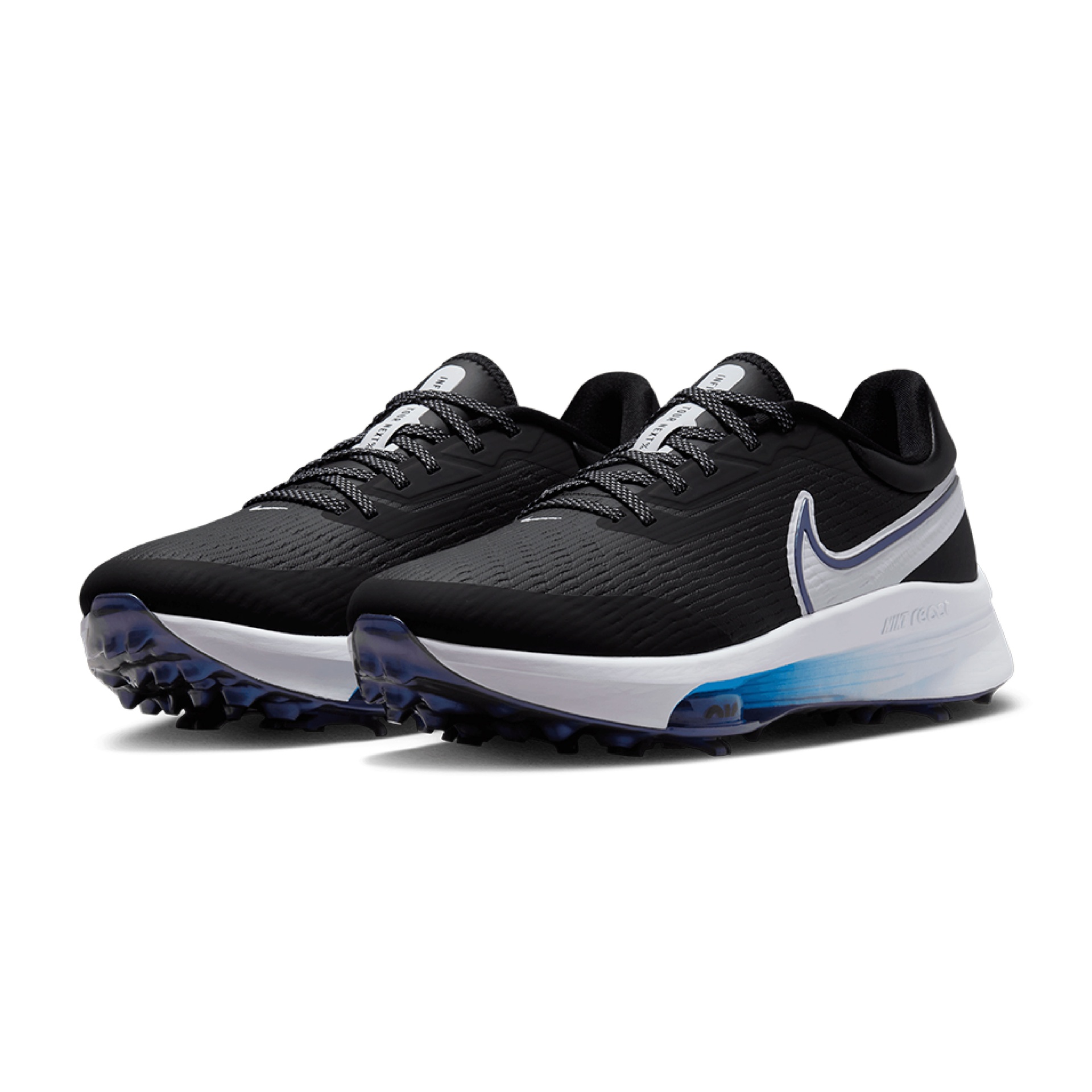 Sapatilhas desportivas Nike pretas com sola branca e azul translúcido