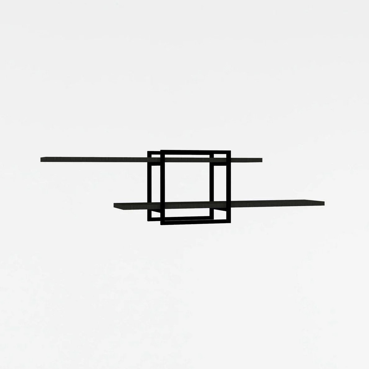 Prateleira de parede preta com design geométrico minimalista