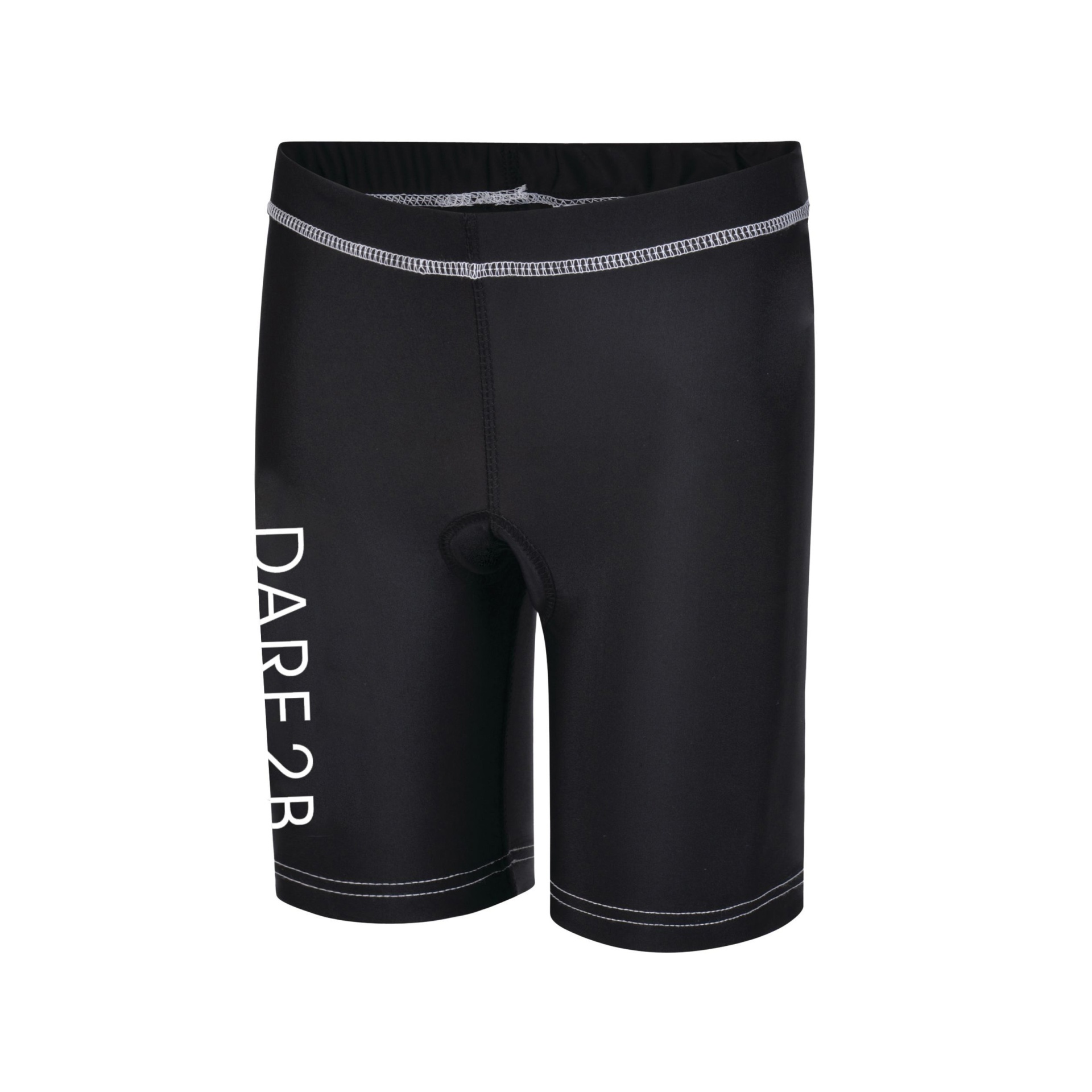 Calções de tecido elástico preto com estampa branca