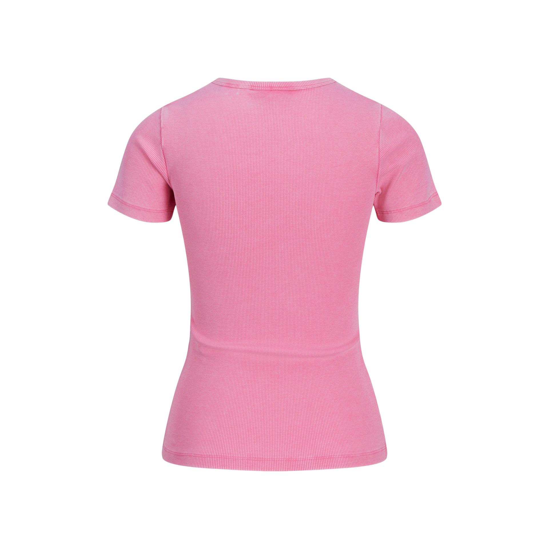 T-shirt rosa para mulher vista de costas