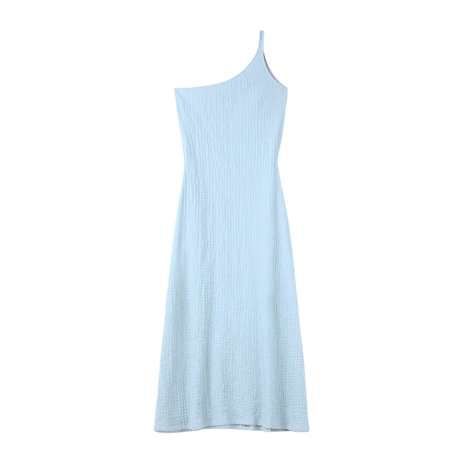 Vestido azul claro com uma alça única