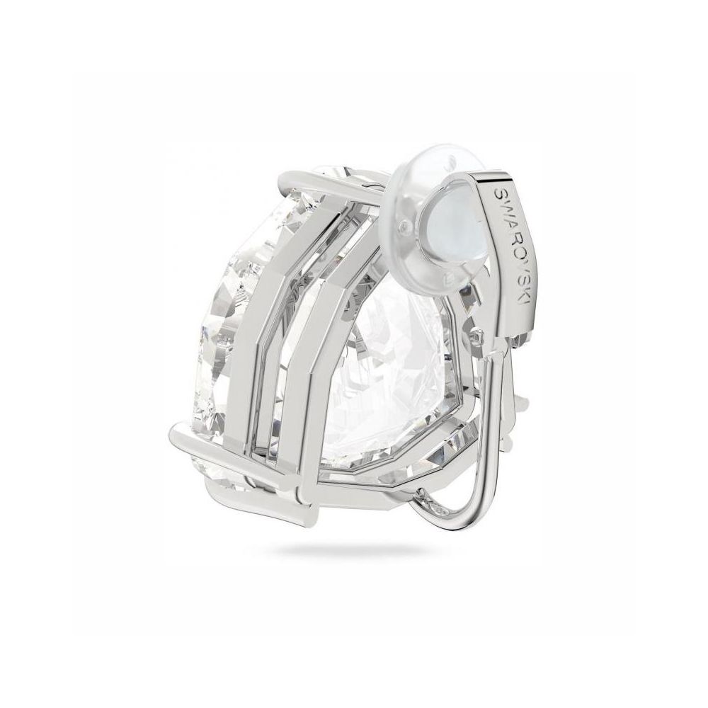 Brinco Swarovski com cristal transparente e metal prateado